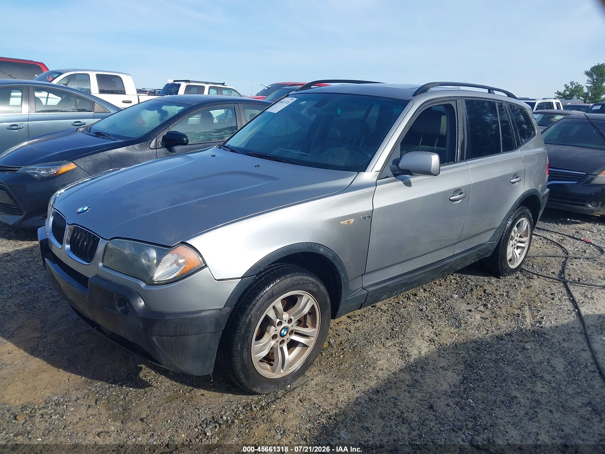 2005 Bmw X3 3.0i Gray vin: WBXPA93455WD17667