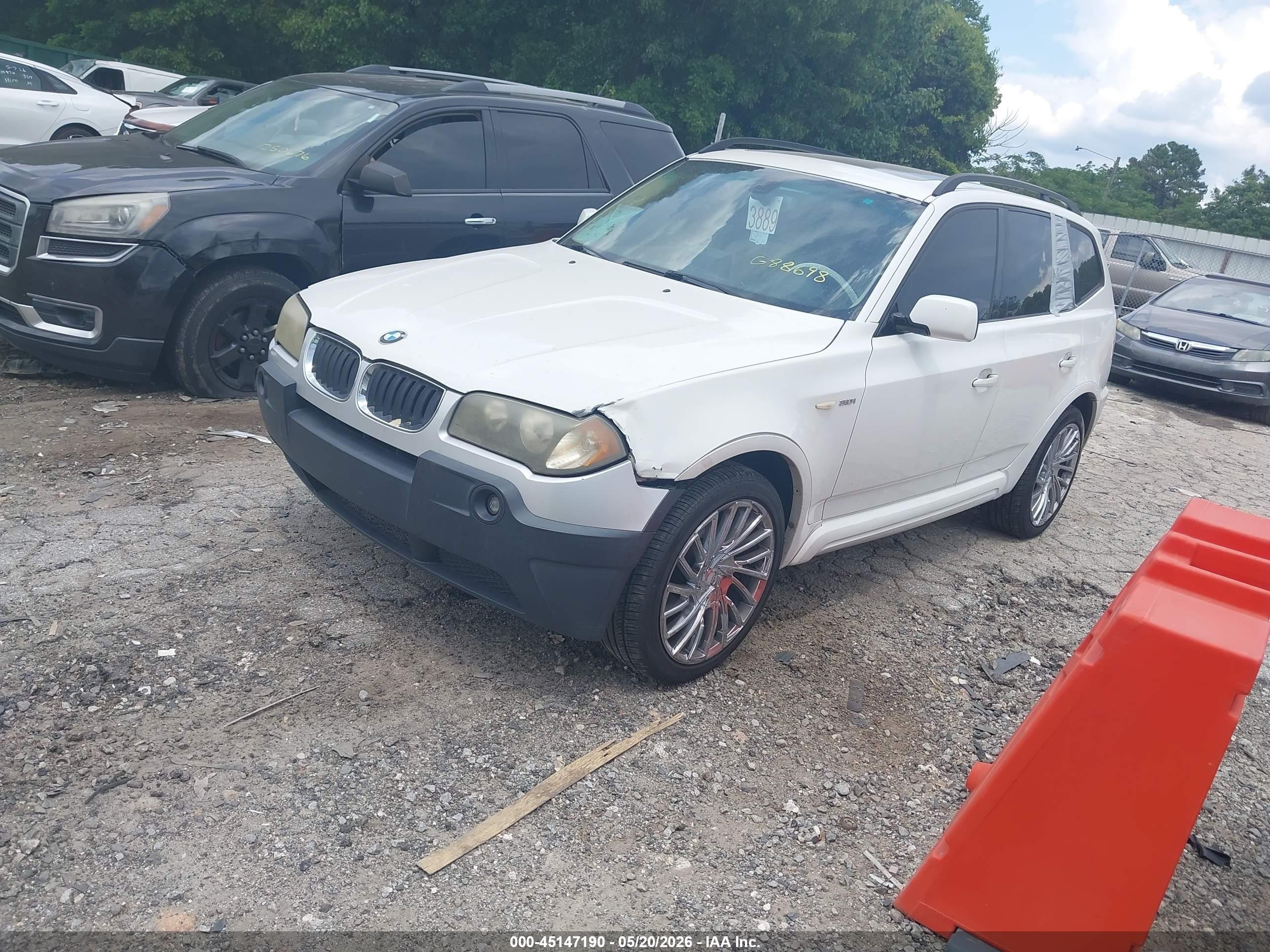 2006 Bmw X3 3.0i White vin: WBXPA93456WG88698