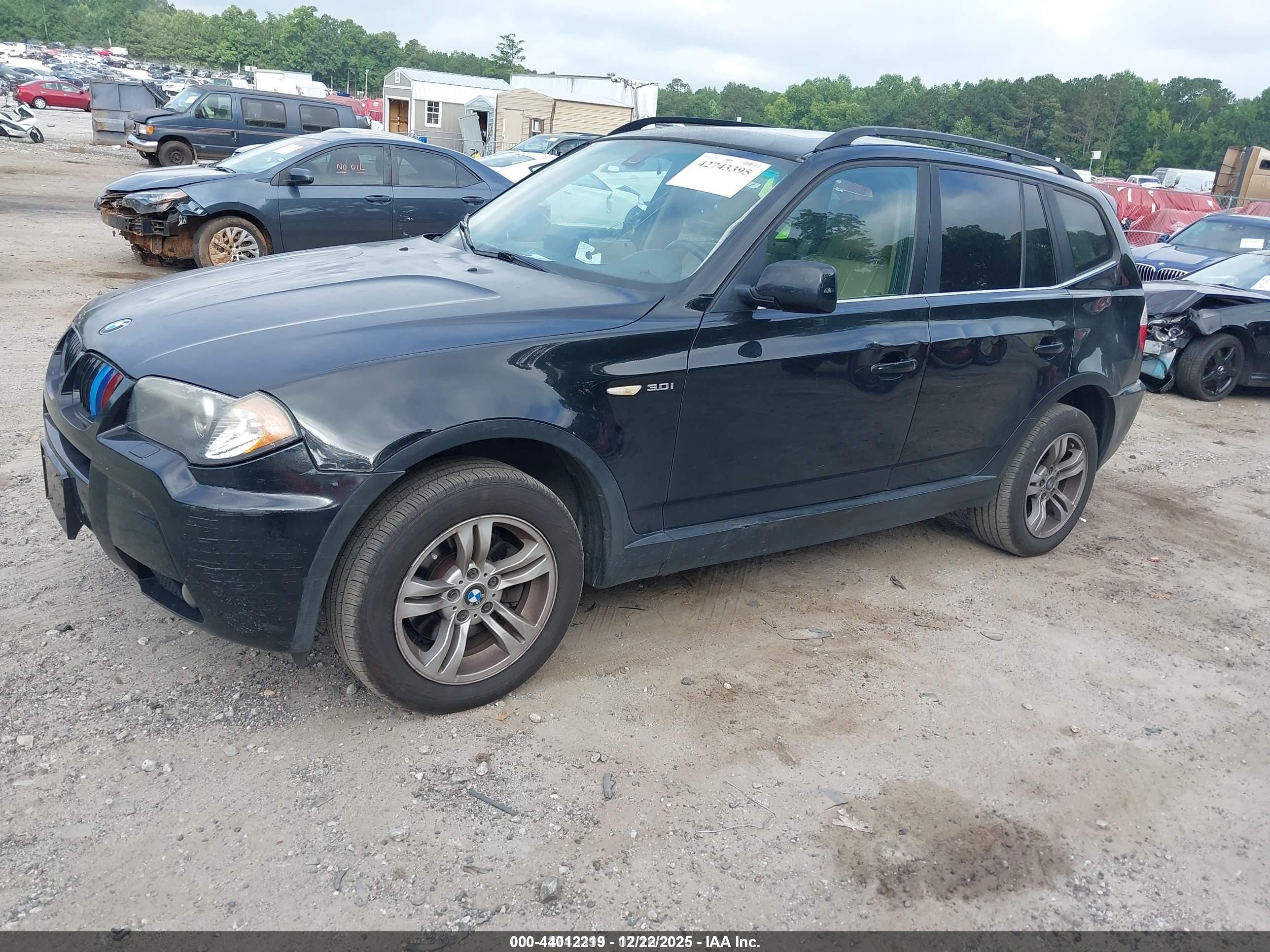 2006 Bmw X3 3.0i Black vin: WBXPA93476WG74690