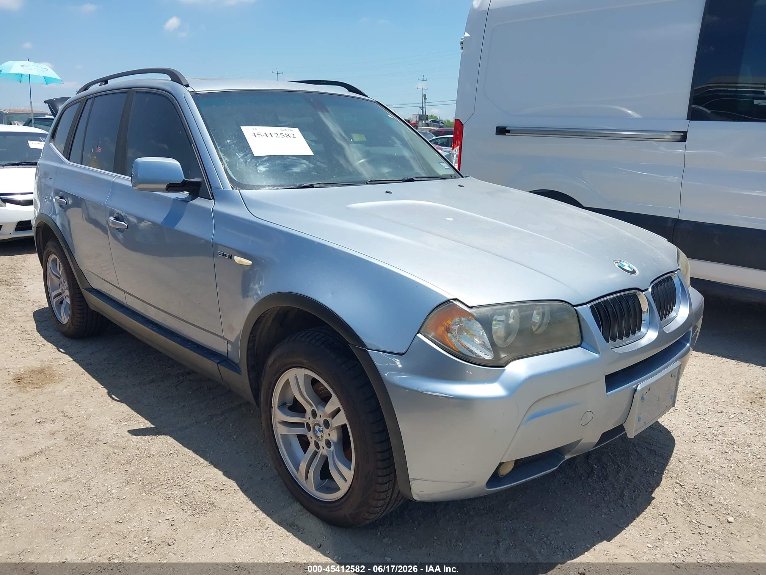 2006 Bmw X3 3.0i Light Blue vin: WBXPA93486WG86038