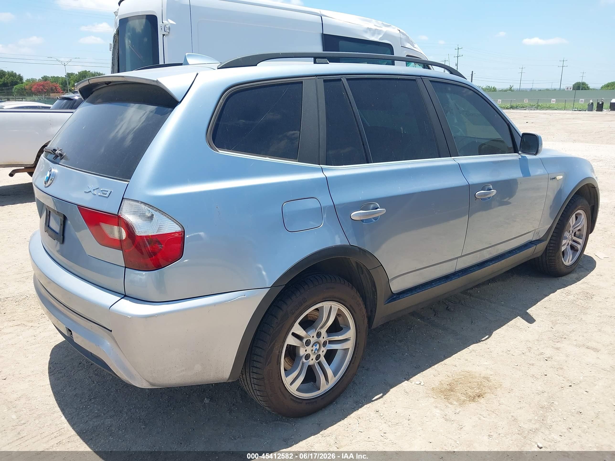 2006 Bmw X3 3.0i Light Blue vin: WBXPA93486WG86038