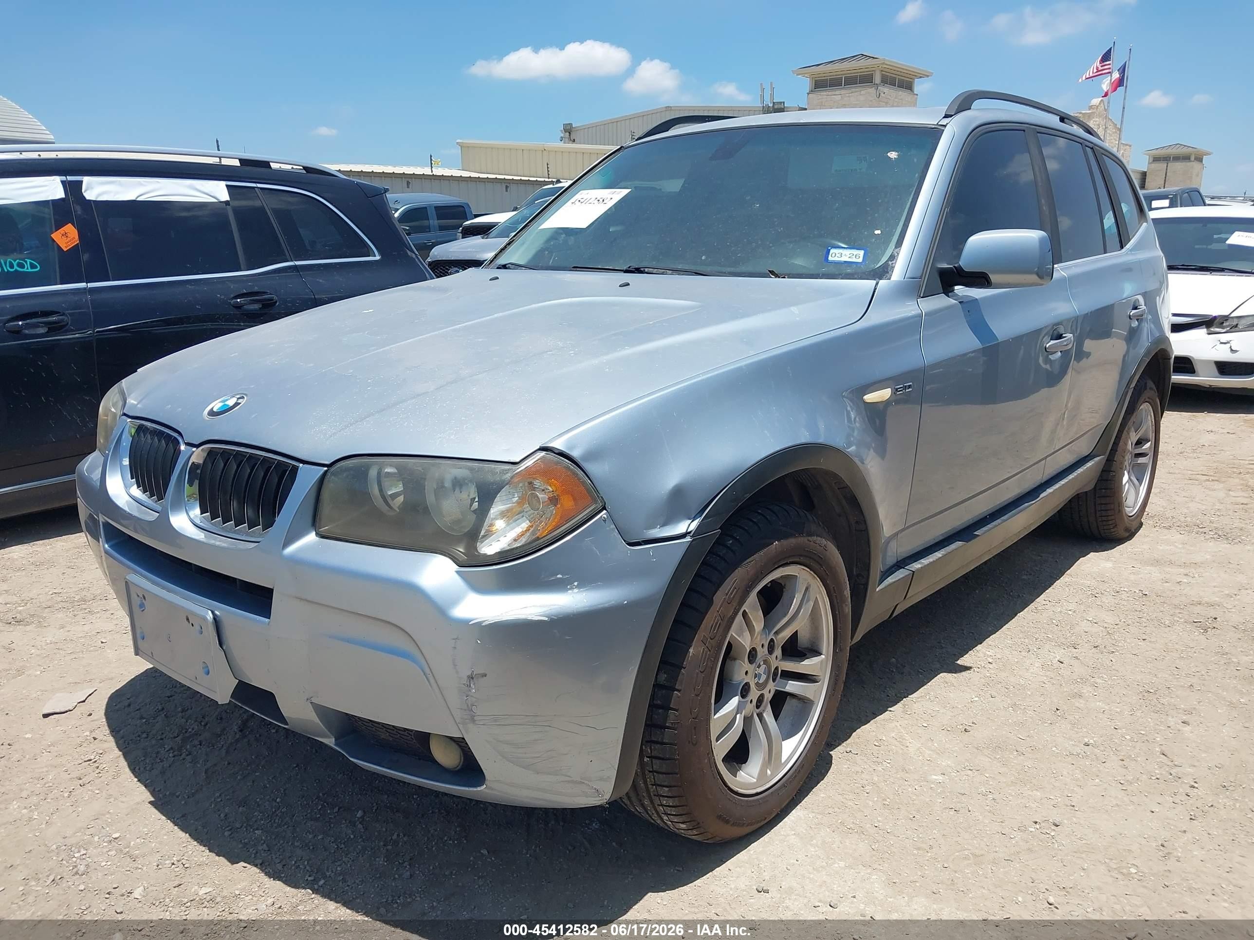 2006 Bmw X3 3.0i Light Blue vin: WBXPA93486WG86038