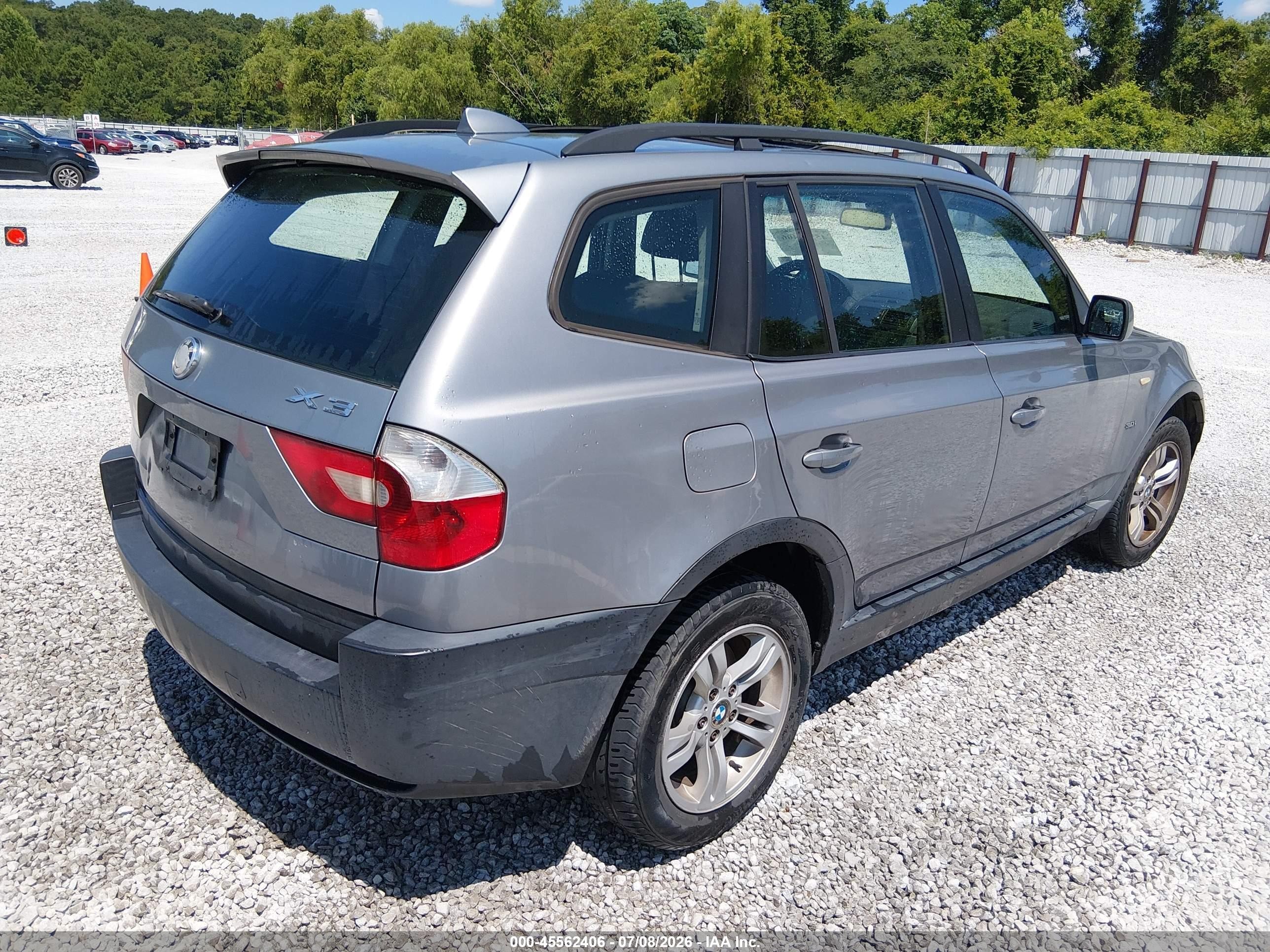 2005 Bmw X3 3.0i Gray vin: WBXPA93495WD18319