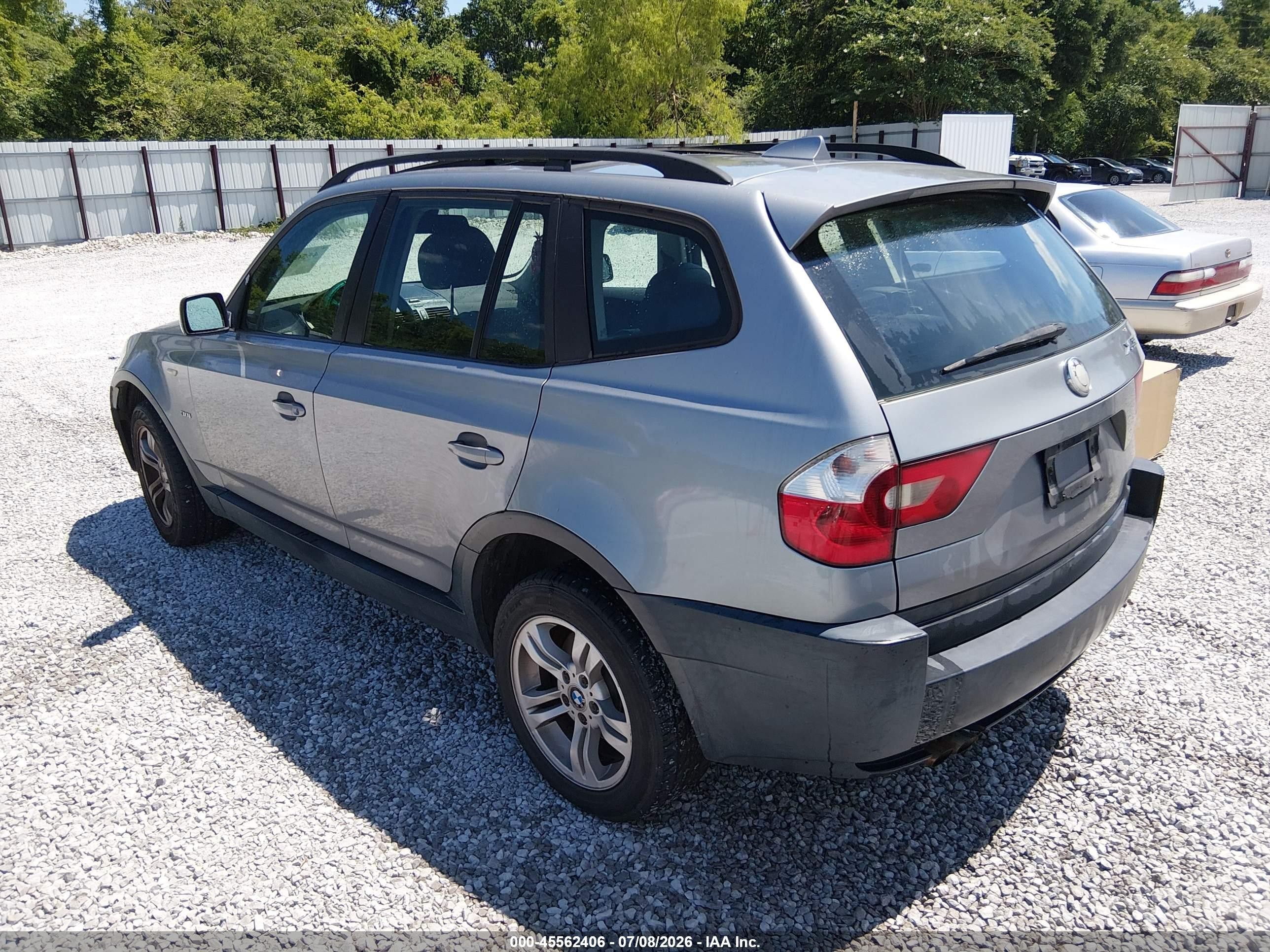 2005 Bmw X3 3.0i Gray vin: WBXPA93495WD18319