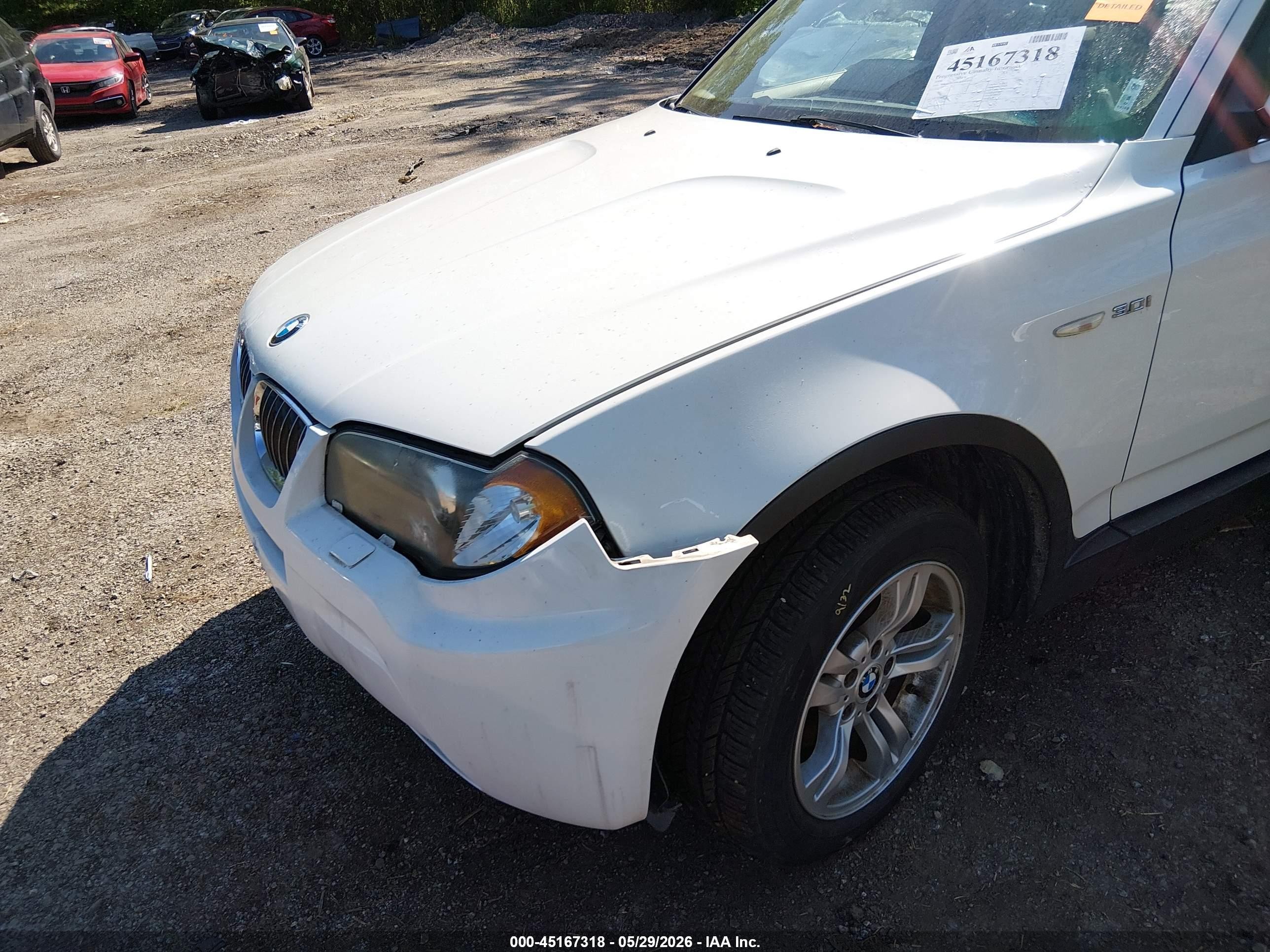 2006 Bmw X3 3.0i White vin: WBXPA93496WG90857