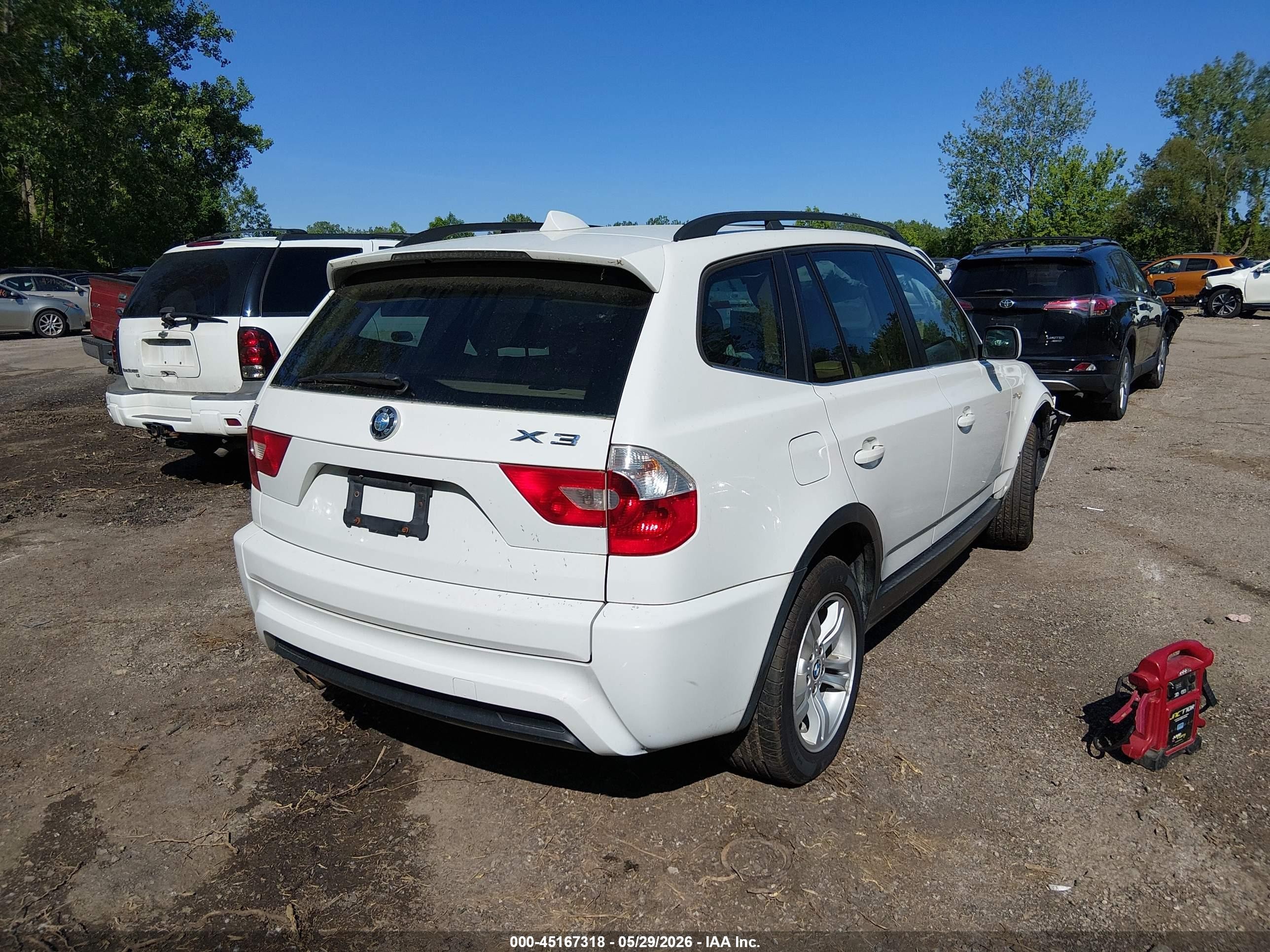 2006 Bmw X3 3.0i White vin: WBXPA93496WG90857