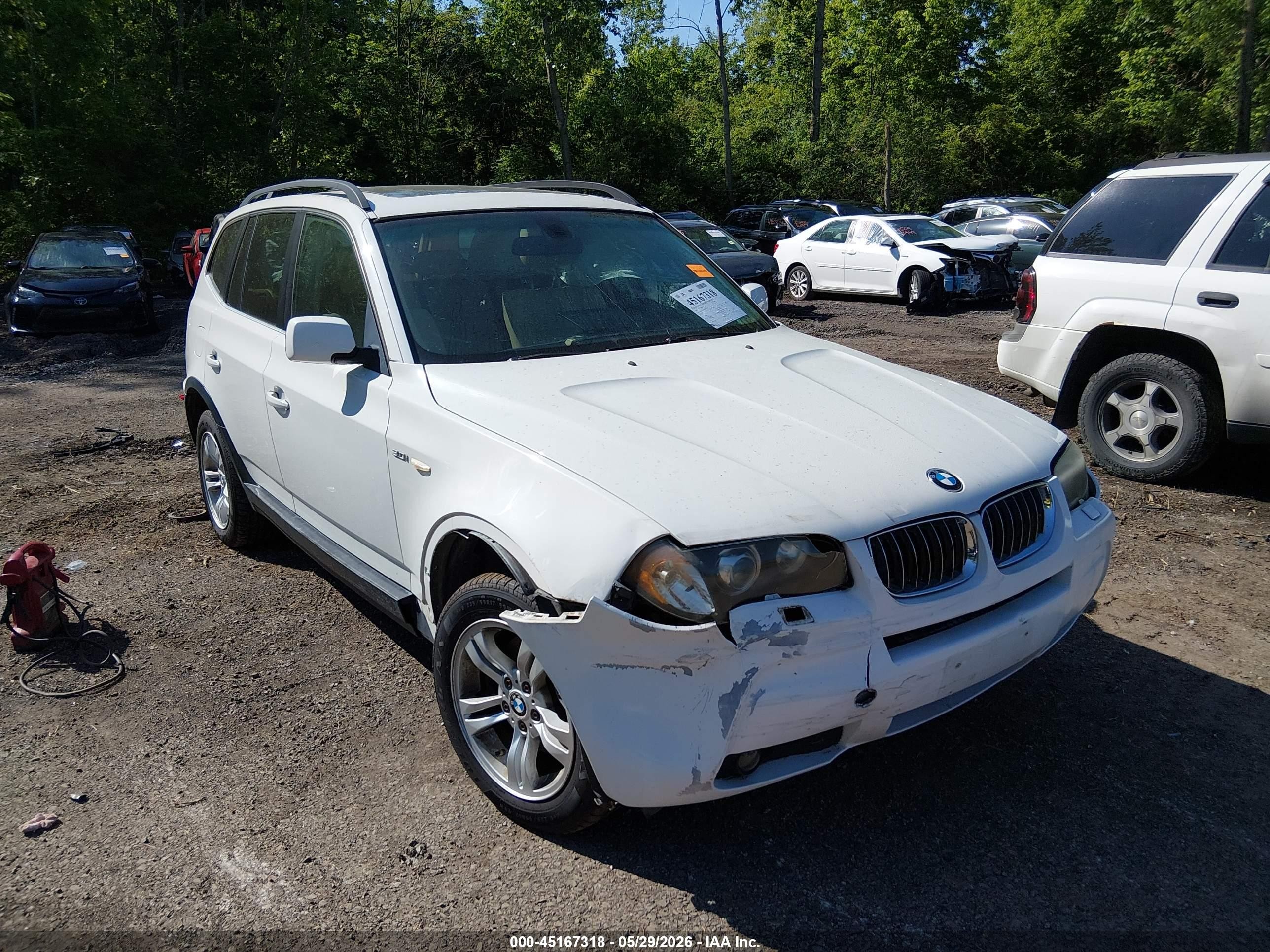 2006 Bmw X3 3.0i White vin: WBXPA93496WG90857