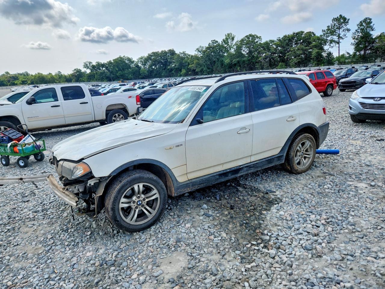 2004 Bmw X3 3.0i White vin: WBXPA934X4WD01317
