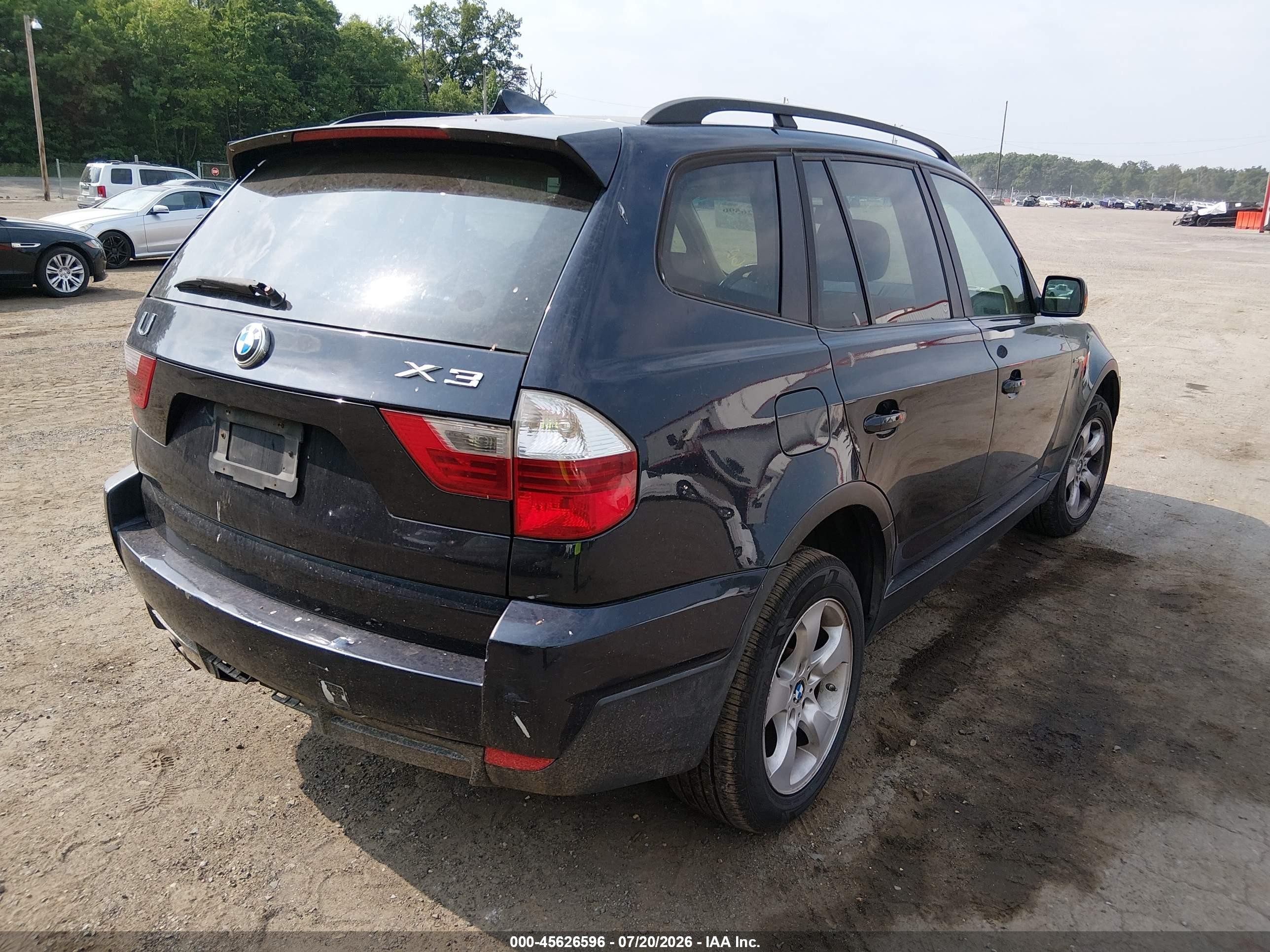 2007 Bmw X3 3.0si Dark Blue vin: WBXPC93407WF02545