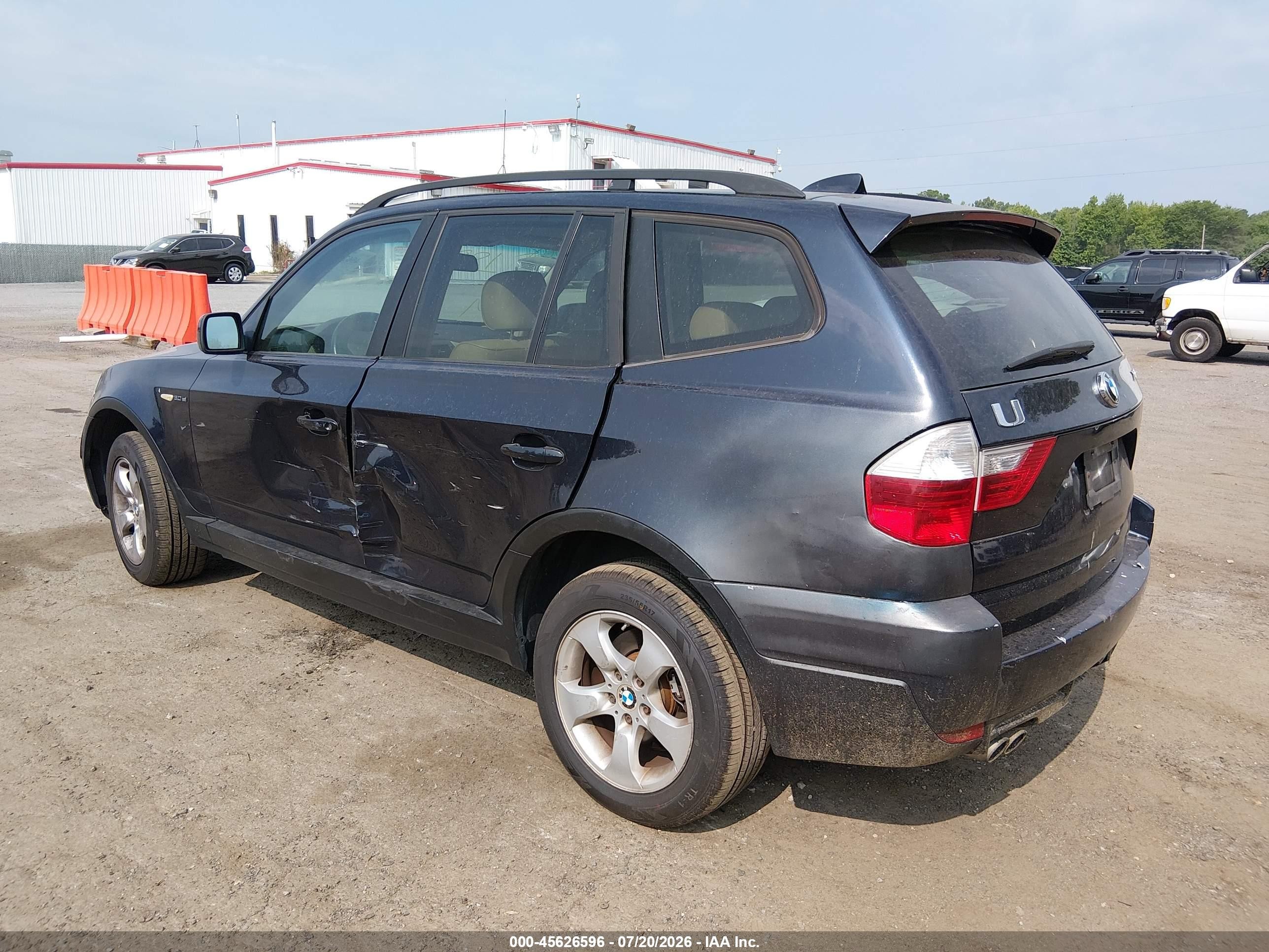 2007 Bmw X3 3.0si Dark Blue vin: WBXPC93407WF02545