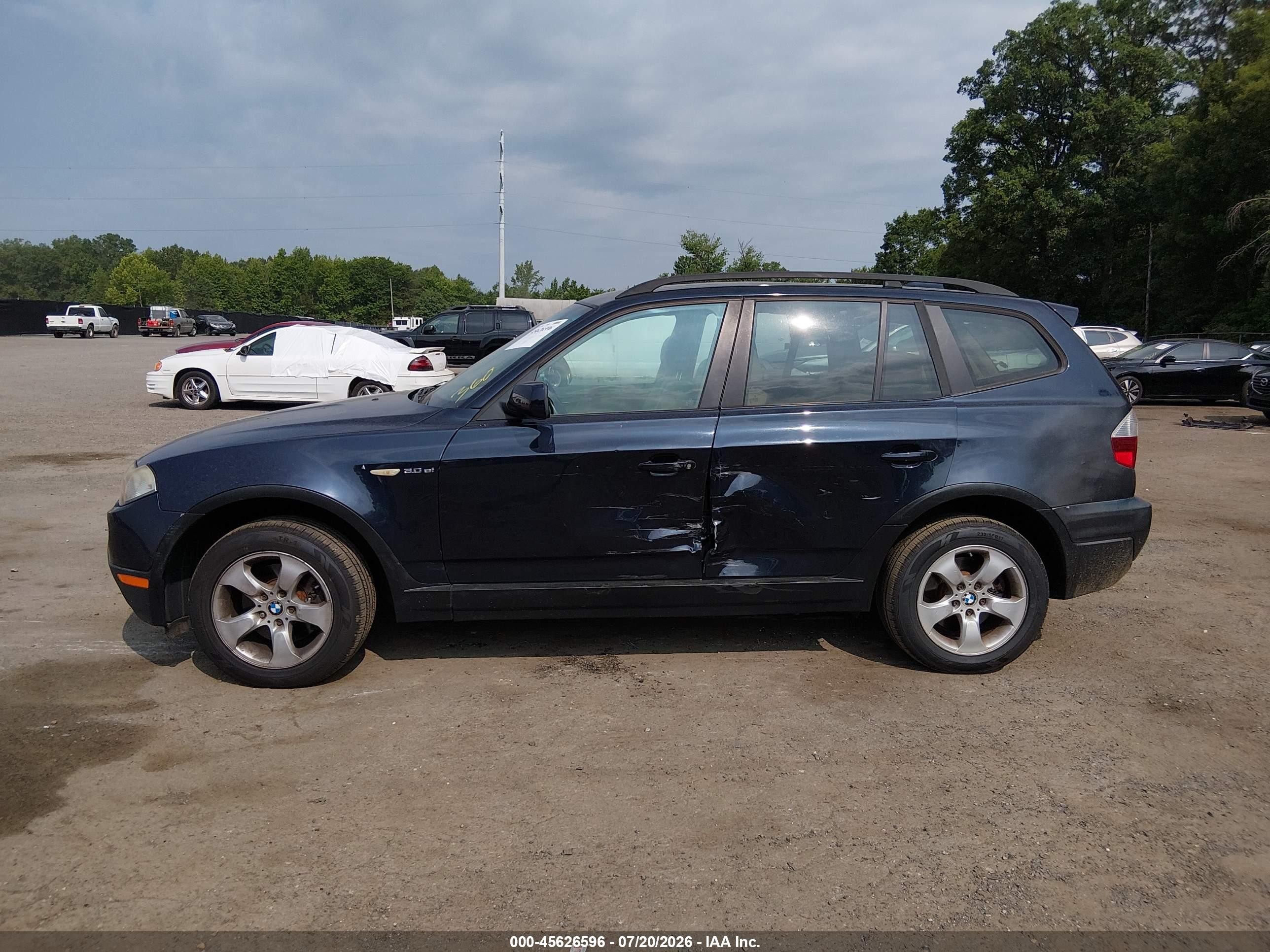 2007 Bmw X3 3.0si Dark Blue vin: WBXPC93407WF02545