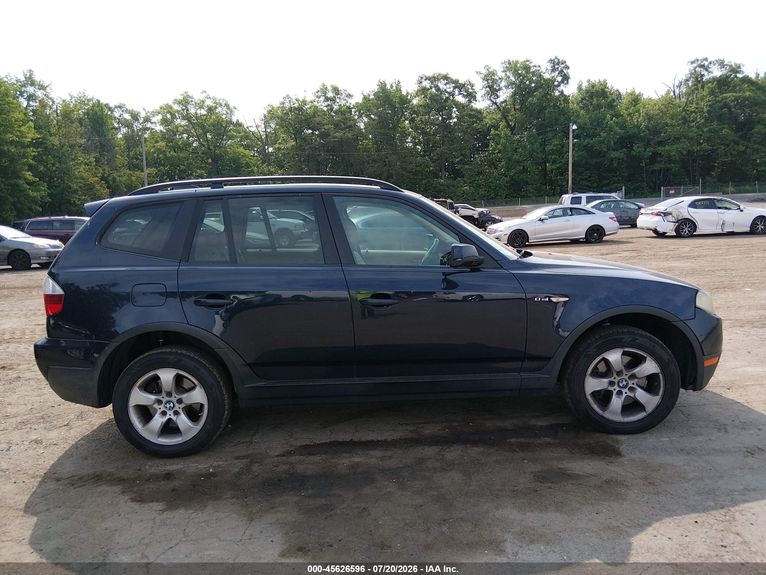 2007 Bmw X3 3.0si Dark Blue vin: WBXPC93407WF02545