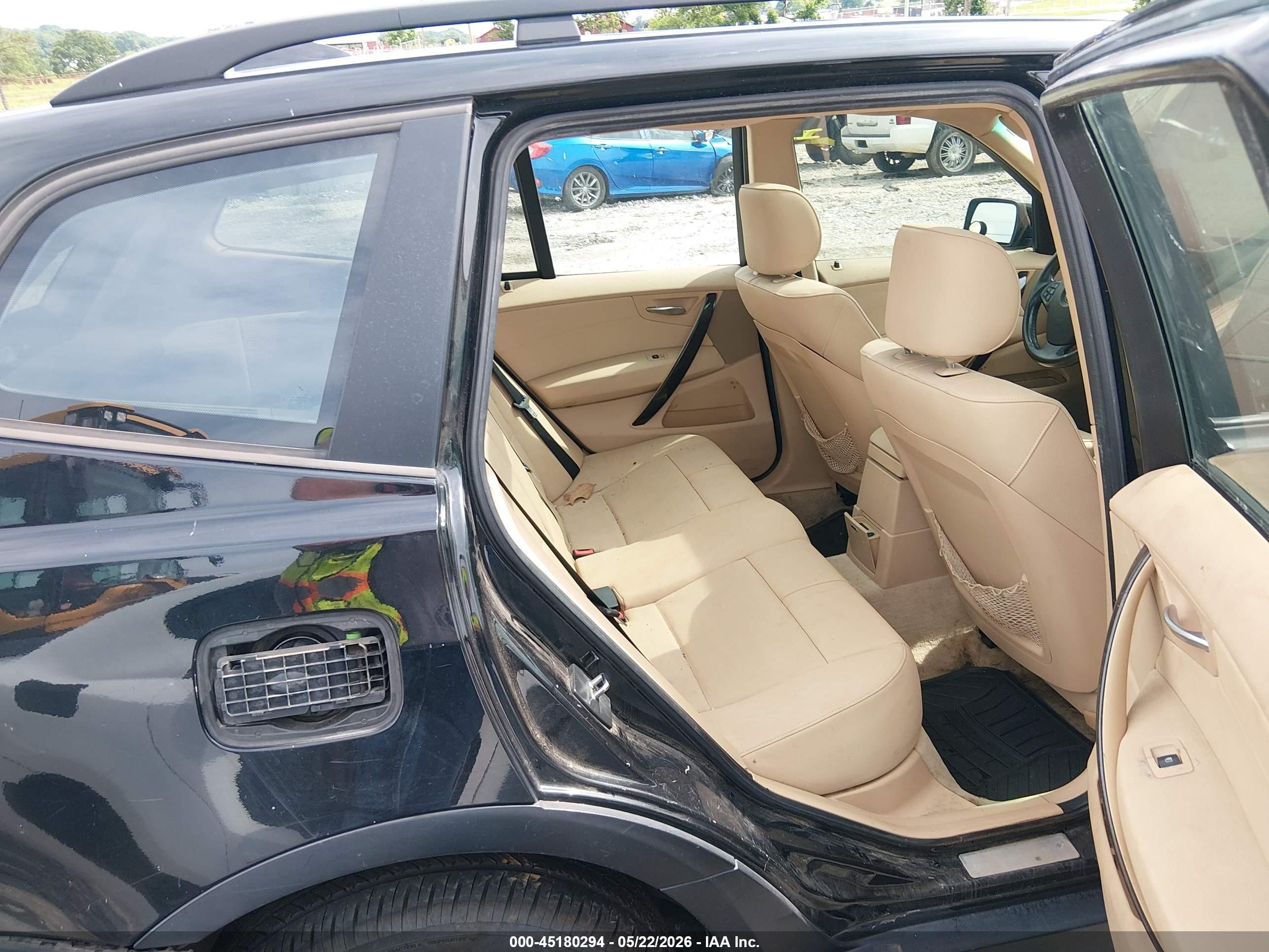 2007 Bmw X3 3.0si Black vin: WBXPC93407WF04179