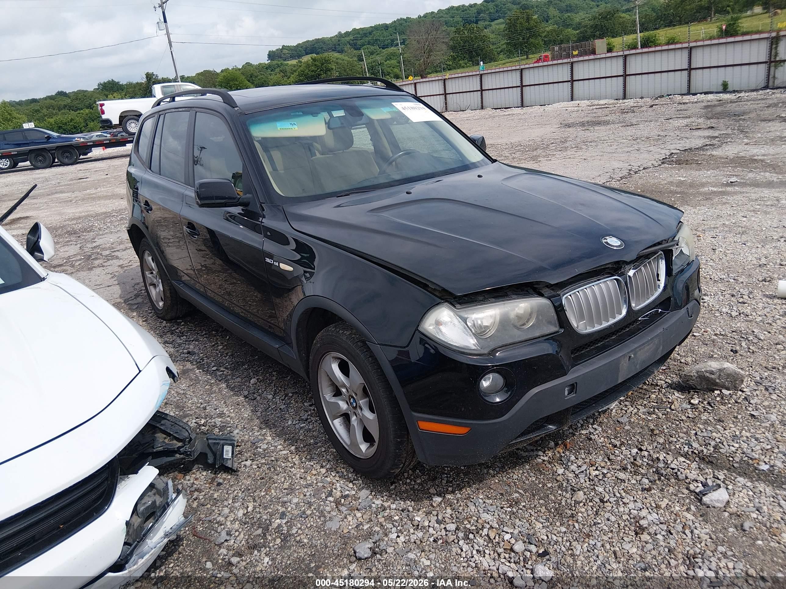 2007 Bmw X3 3.0si Black vin: WBXPC93407WF04179