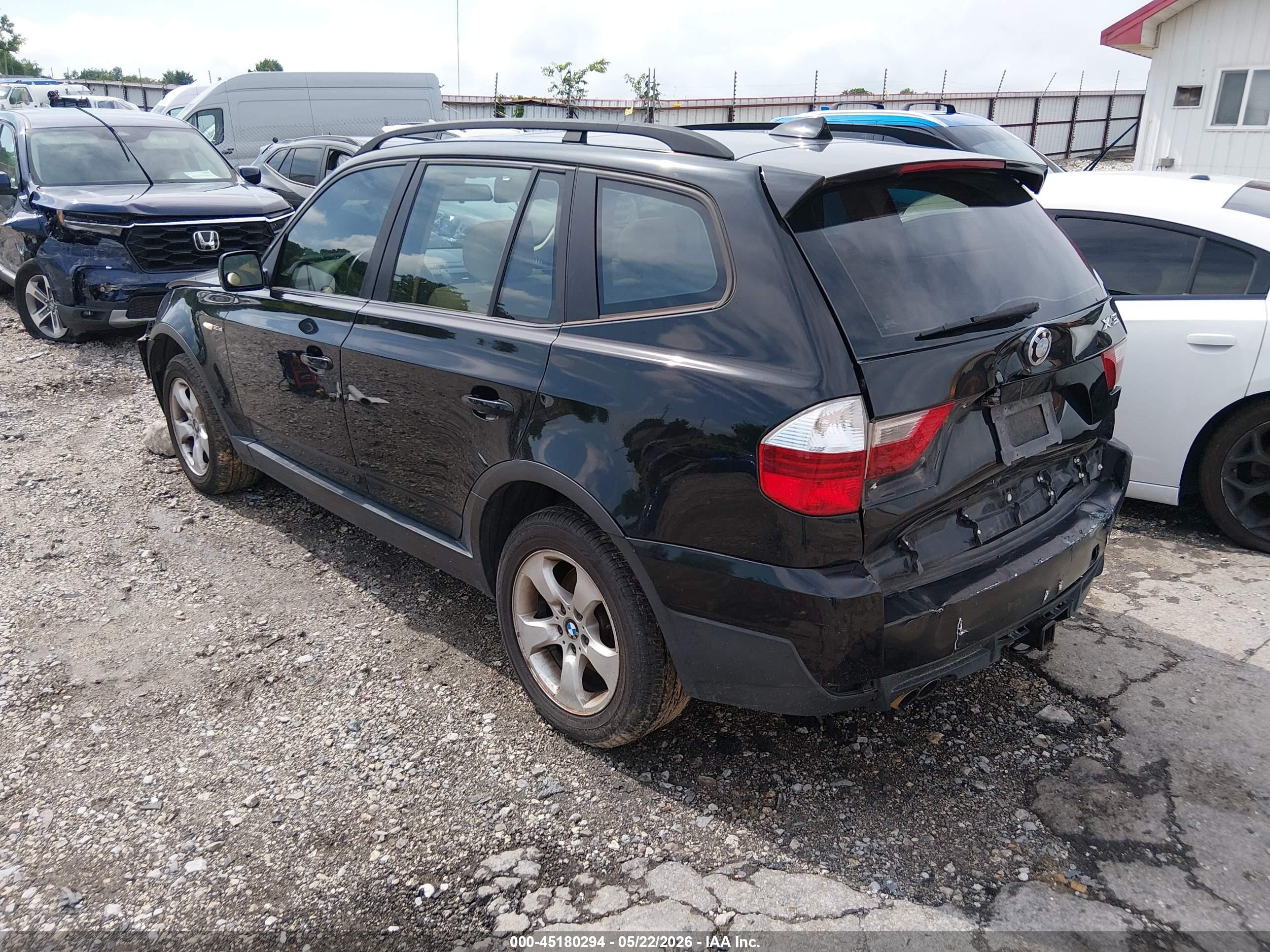 2007 Bmw X3 3.0si Black vin: WBXPC93407WF04179