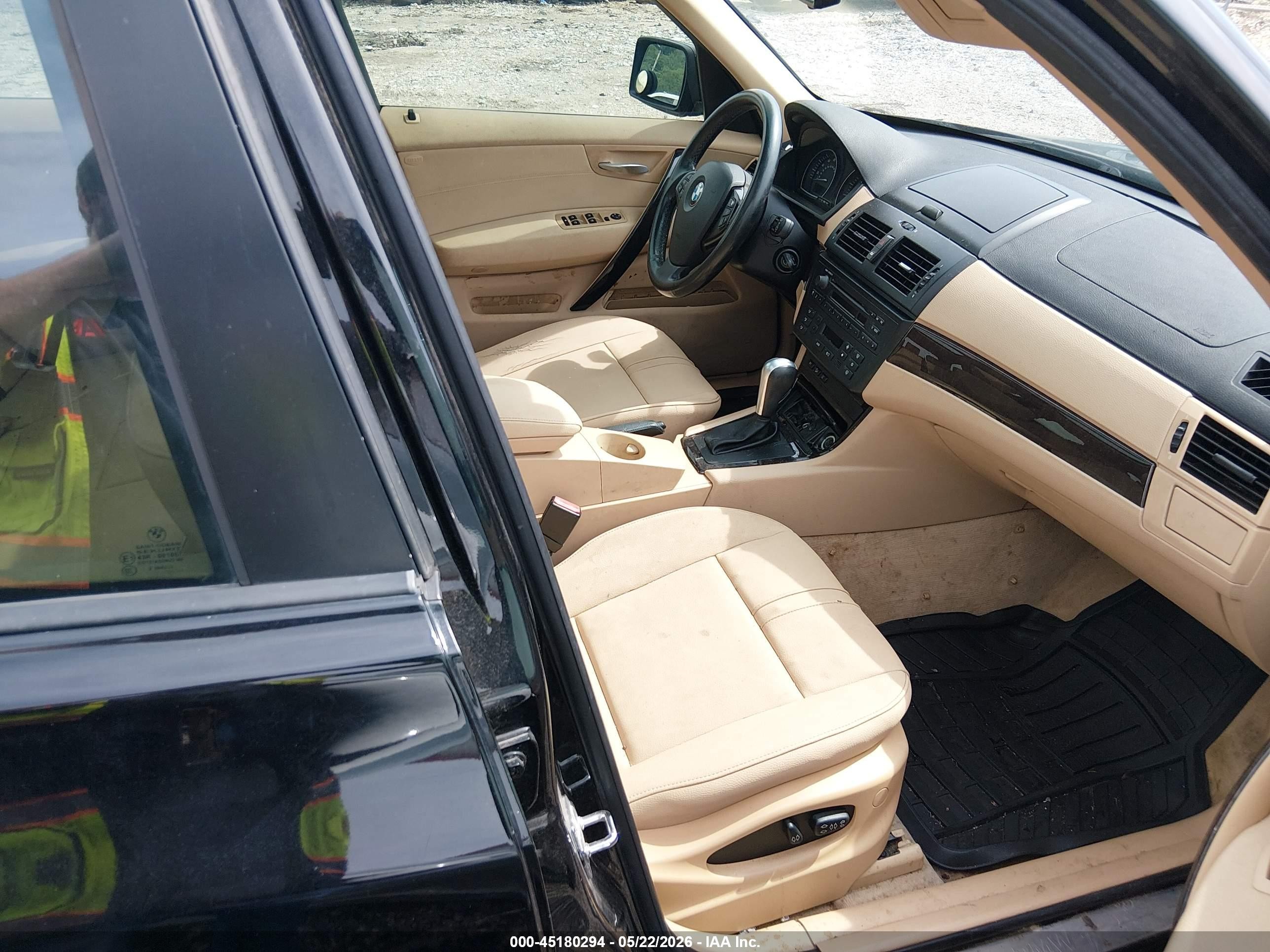 2007 Bmw X3 3.0si Black vin: WBXPC93407WF04179