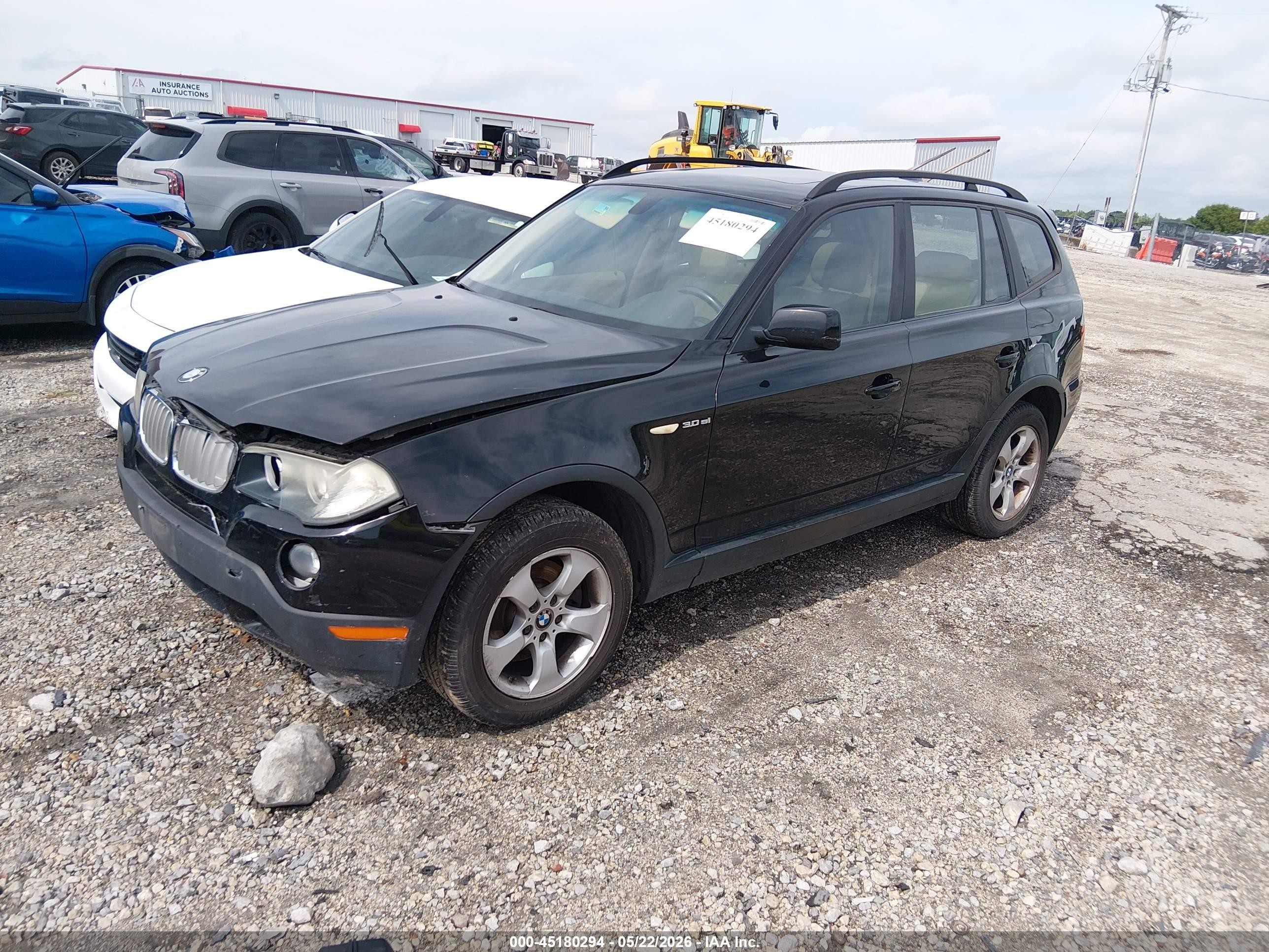 2007 Bmw X3 3.0si Black vin: WBXPC93407WF04179