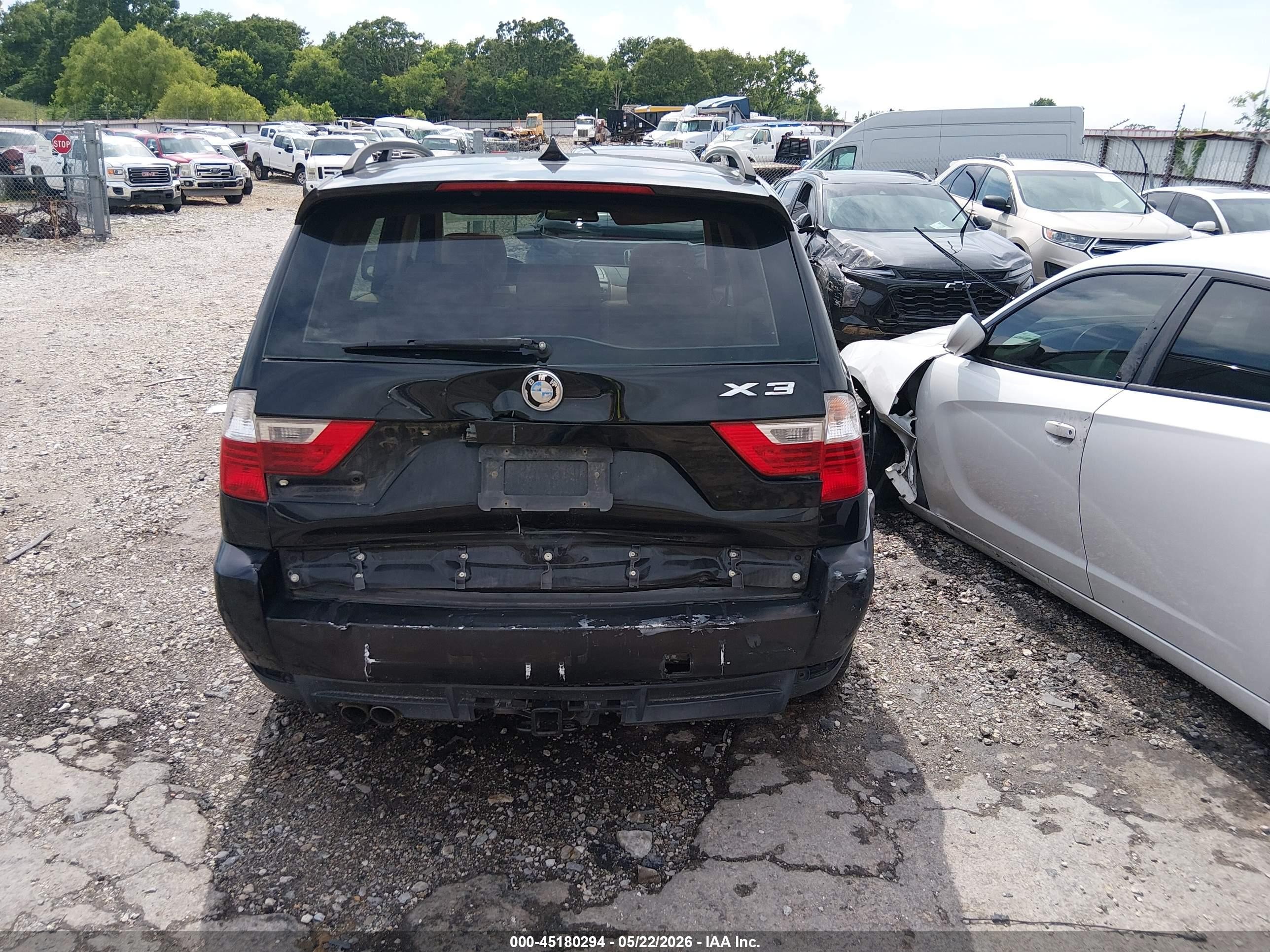 2007 Bmw X3 3.0si Black vin: WBXPC93407WF04179