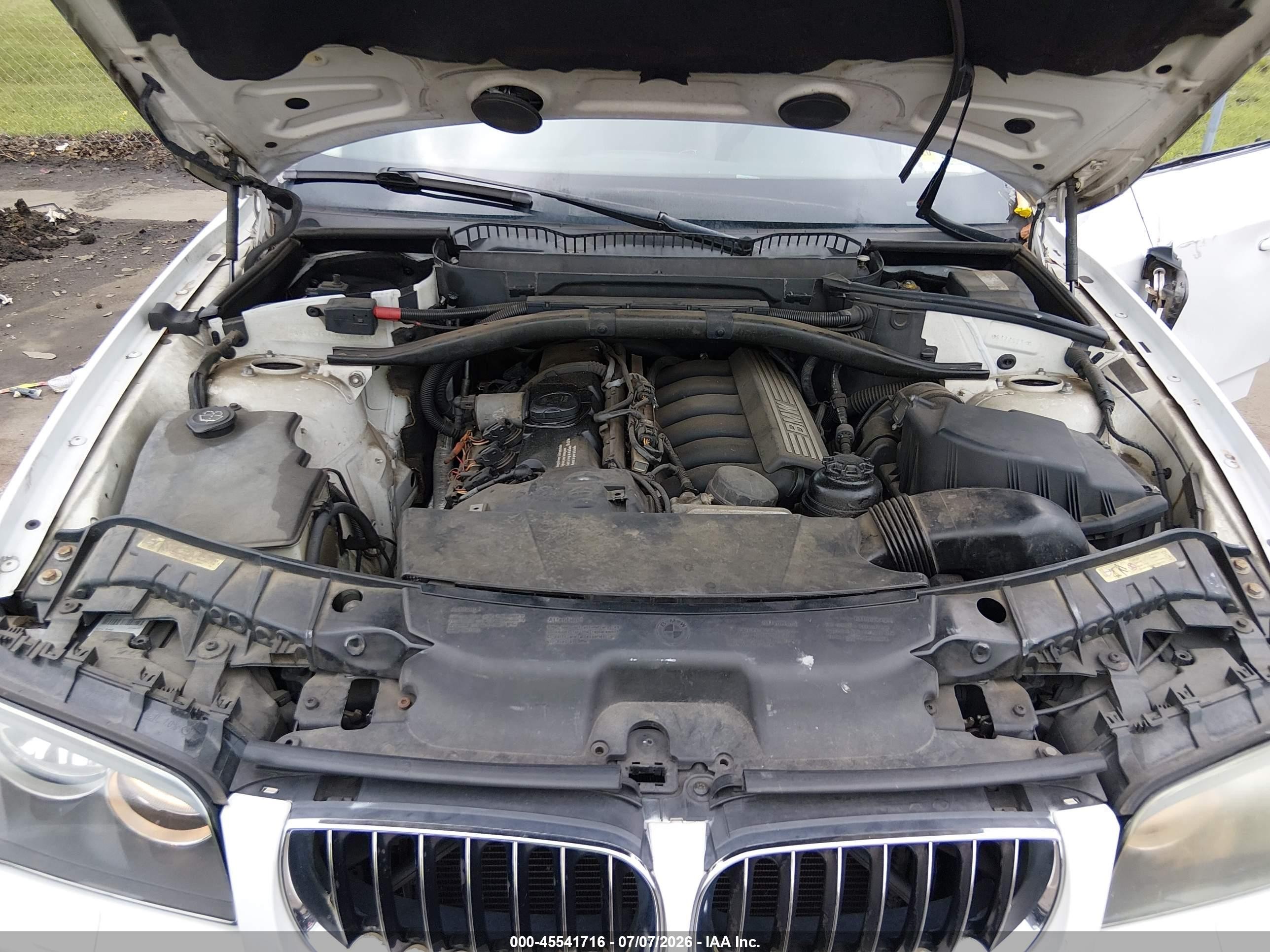 2007 Bmw X3 3.0si White vin: WBXPC93407WF09687