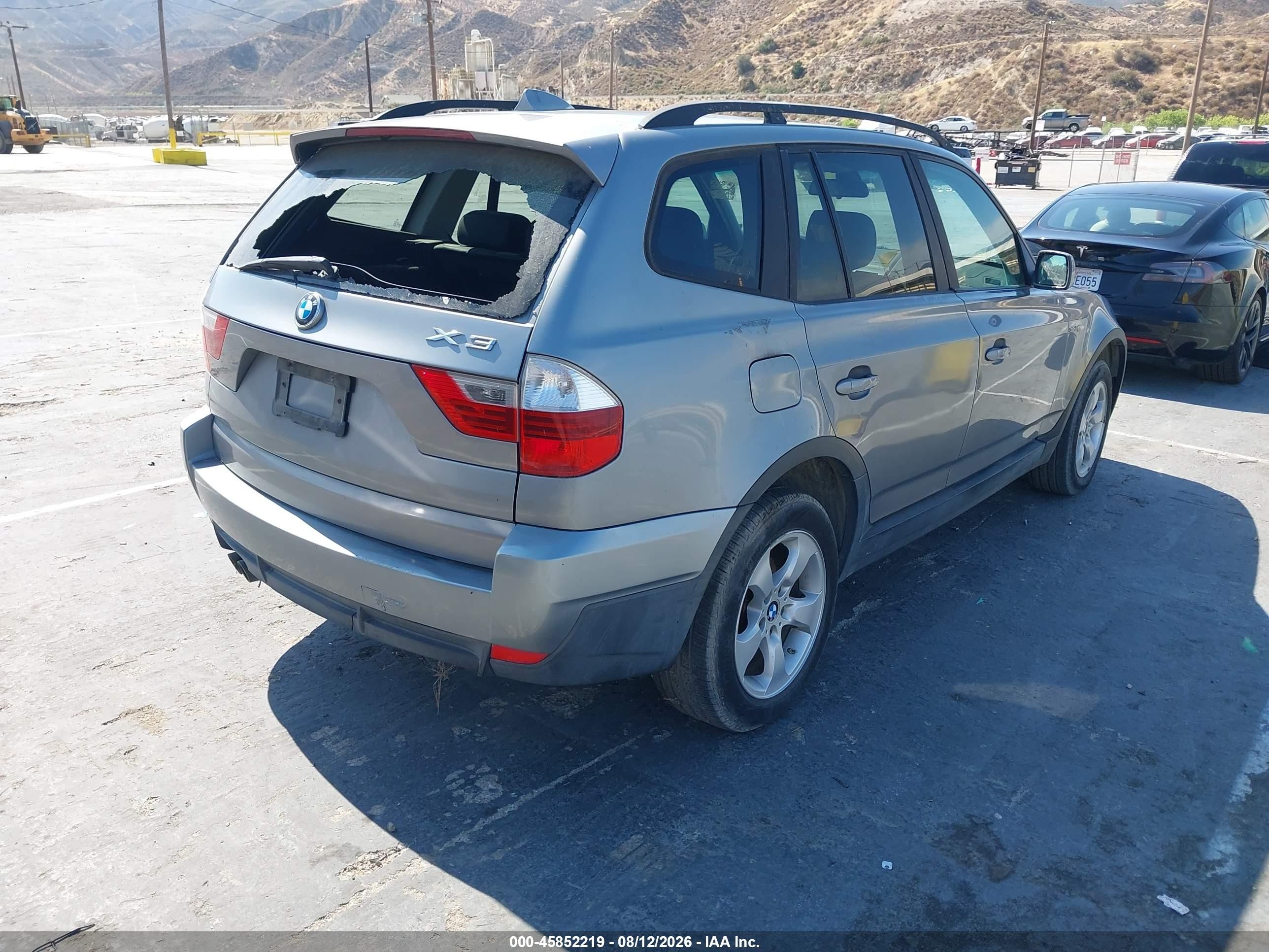 2007 Bmw X3 3.0si Silver vin: WBXPC93407WF15148