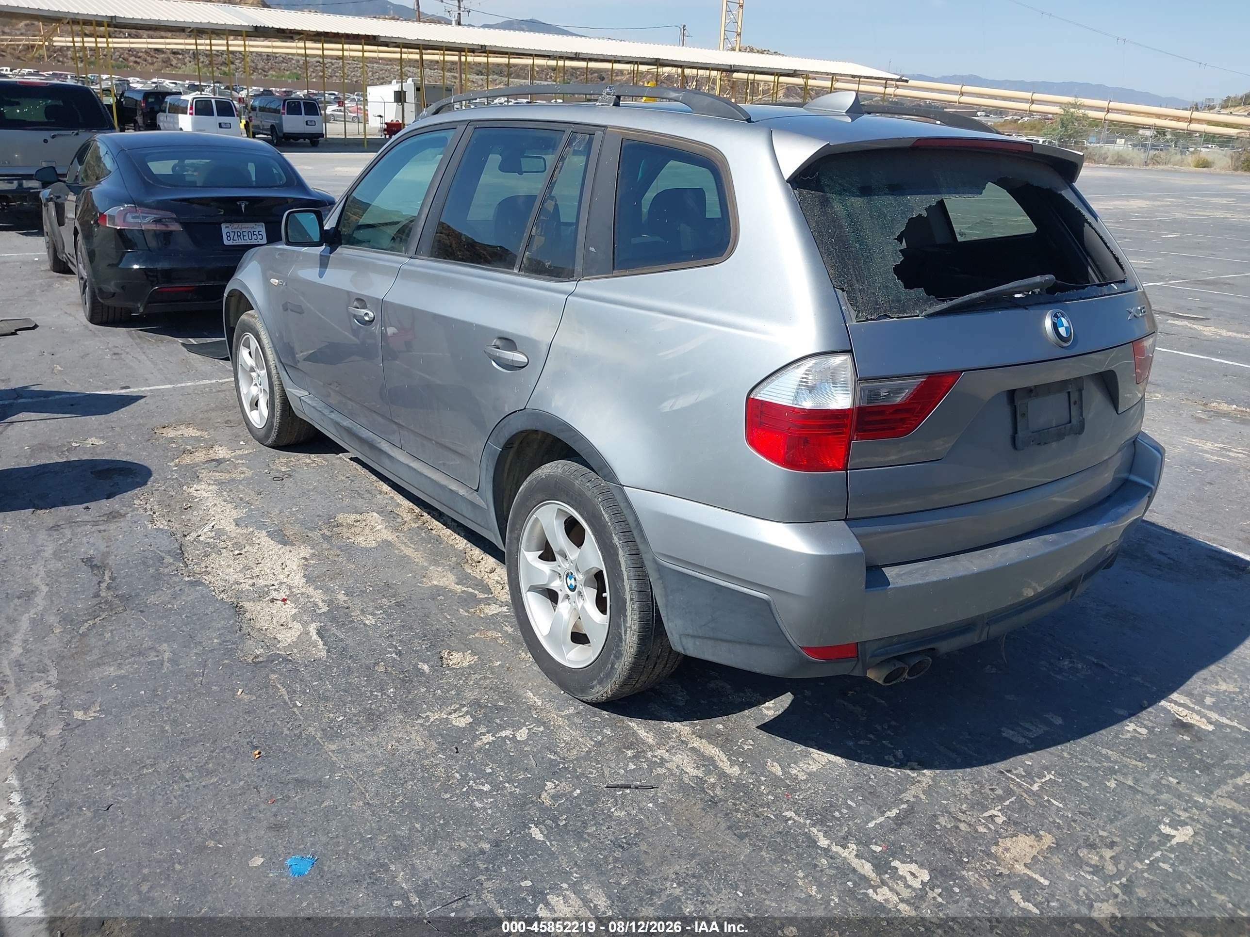 2007 Bmw X3 3.0si Silver vin: WBXPC93407WF15148