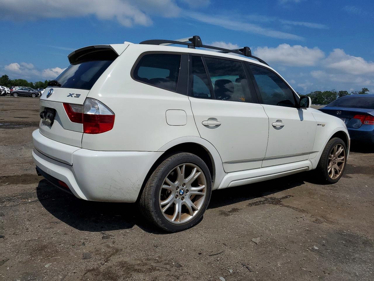 2007 Bmw X3 White vin: WBXPC93407WF17661