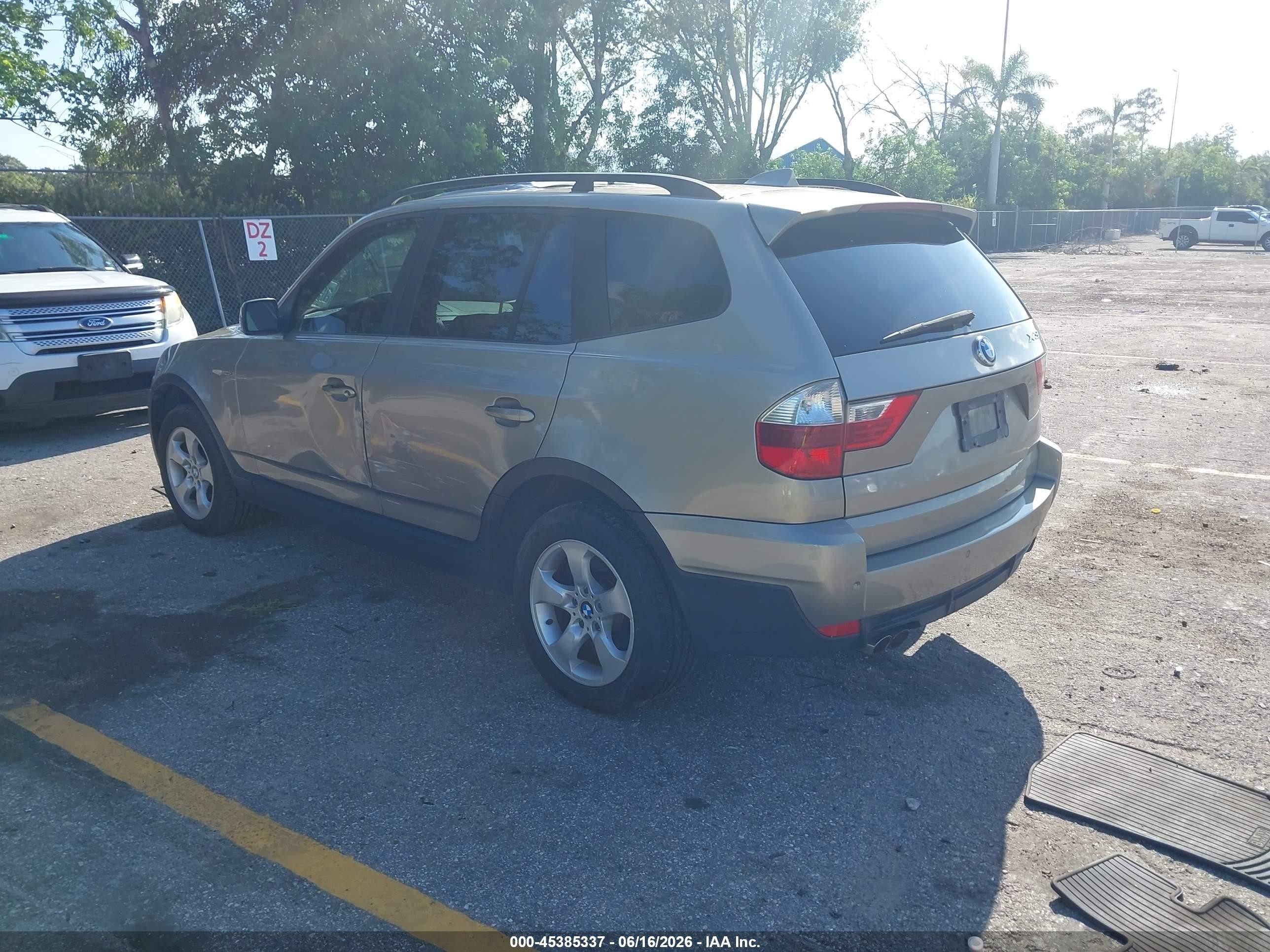 2007 Bmw X3 3.0si Gold vin: WBXPC93407WJ01008