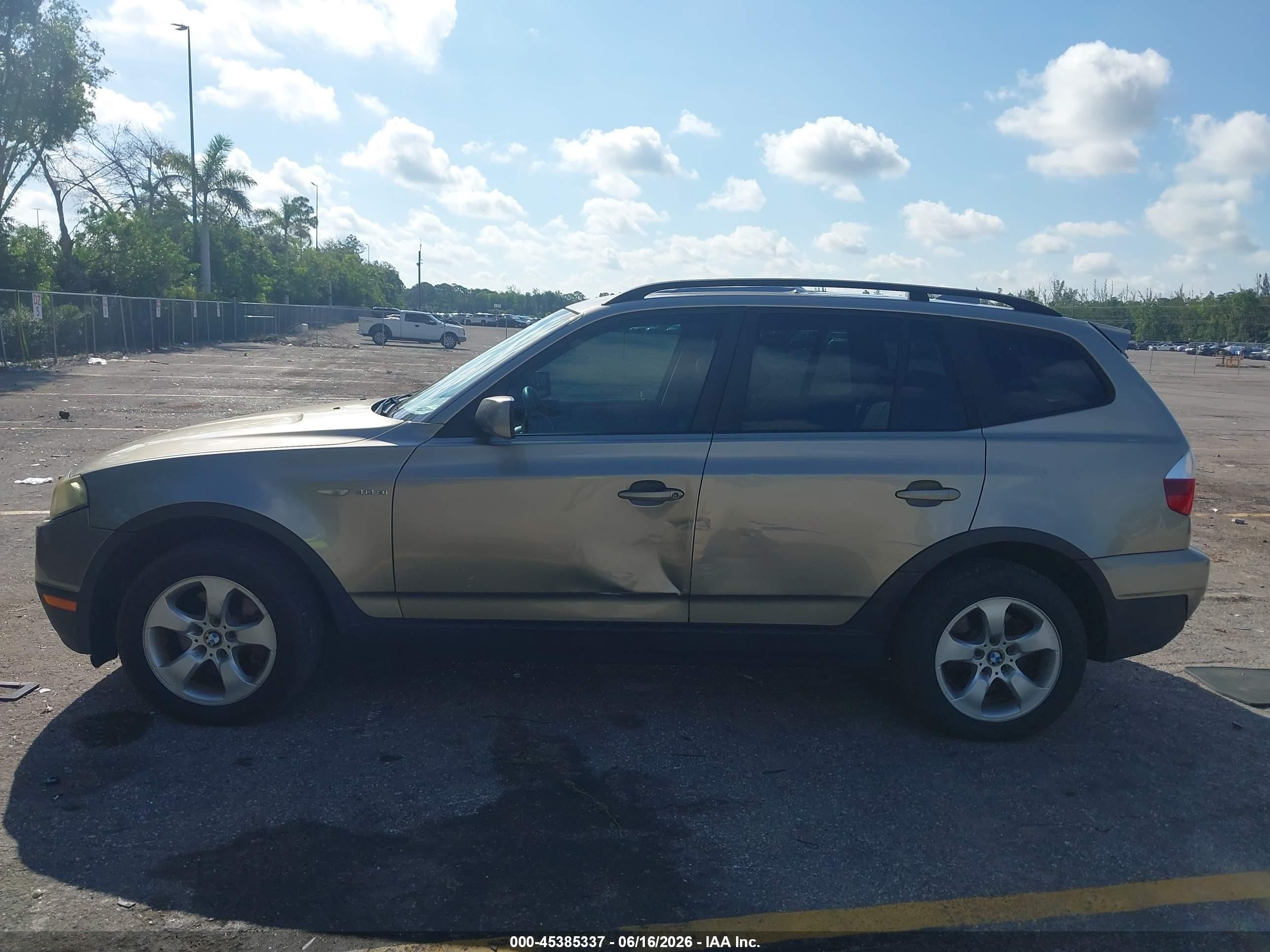 2007 Bmw X3 3.0si Gold vin: WBXPC93407WJ01008