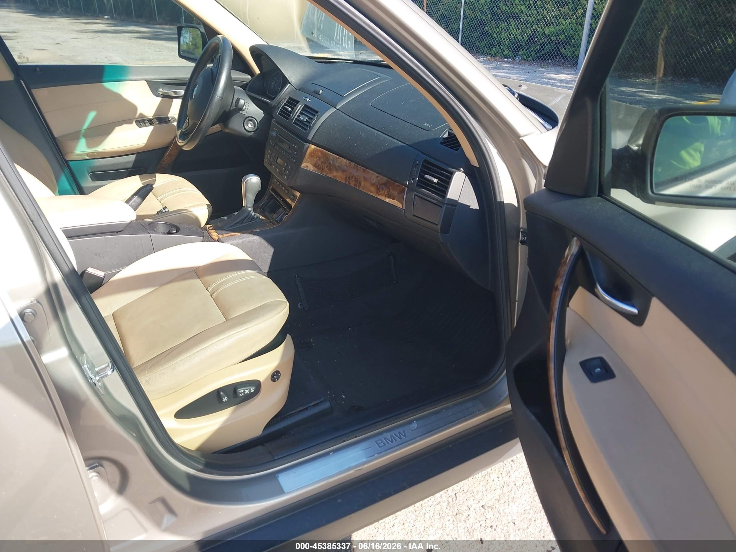 2007 Bmw X3 3.0si Gold vin: WBXPC93407WJ01008