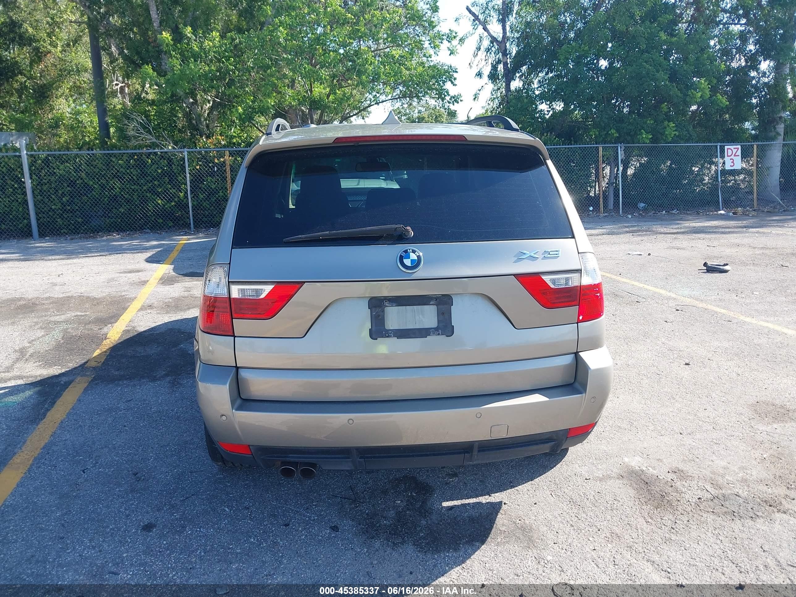 2007 Bmw X3 3.0si Gold vin: WBXPC93407WJ01008