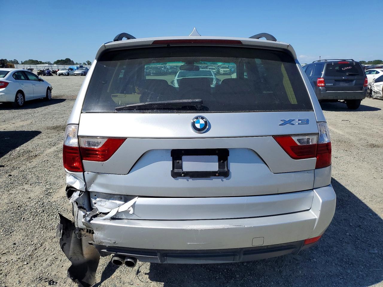 2008 Bmw X3 3.0si Silver vin: WBXPC93408WE78913