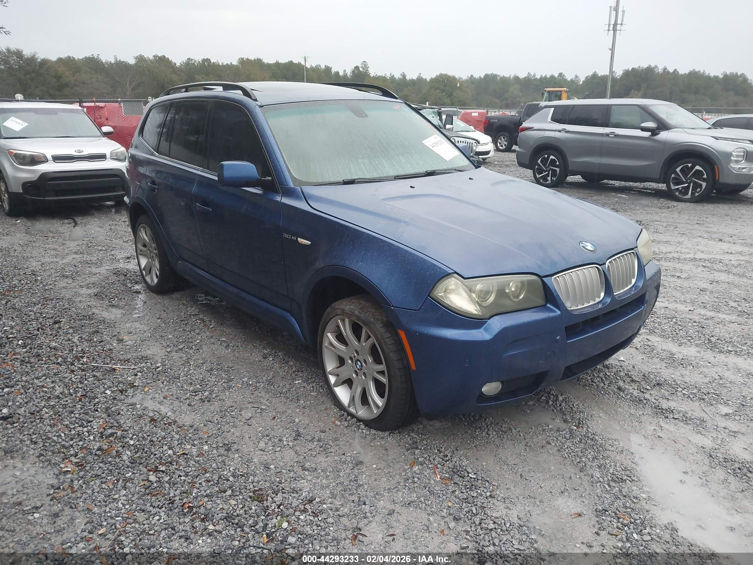 2008 Bmw X3 3.0si Blue vin: WBXPC93408WJ03276