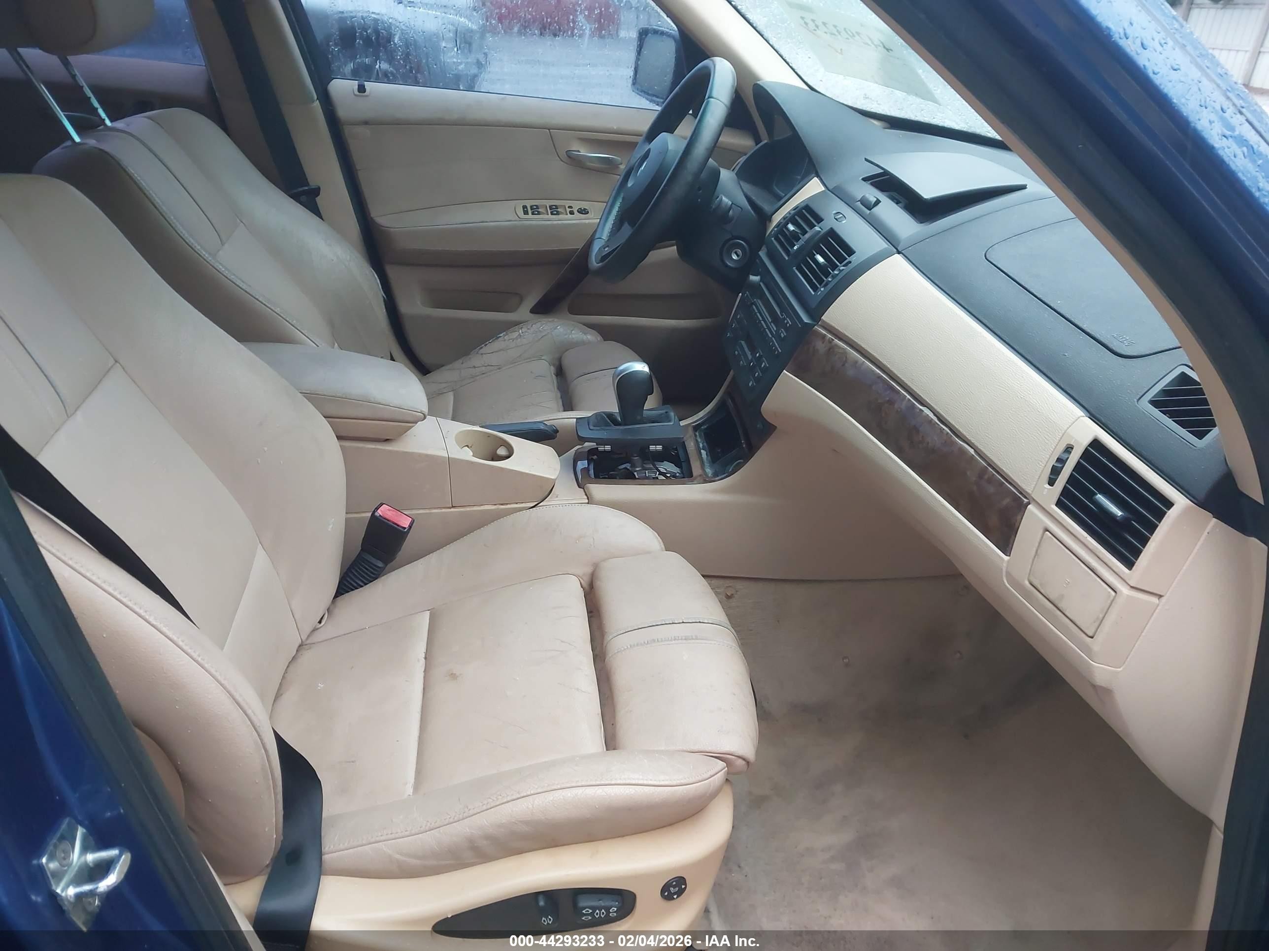 2008 Bmw X3 3.0si Blue vin: WBXPC93408WJ03276