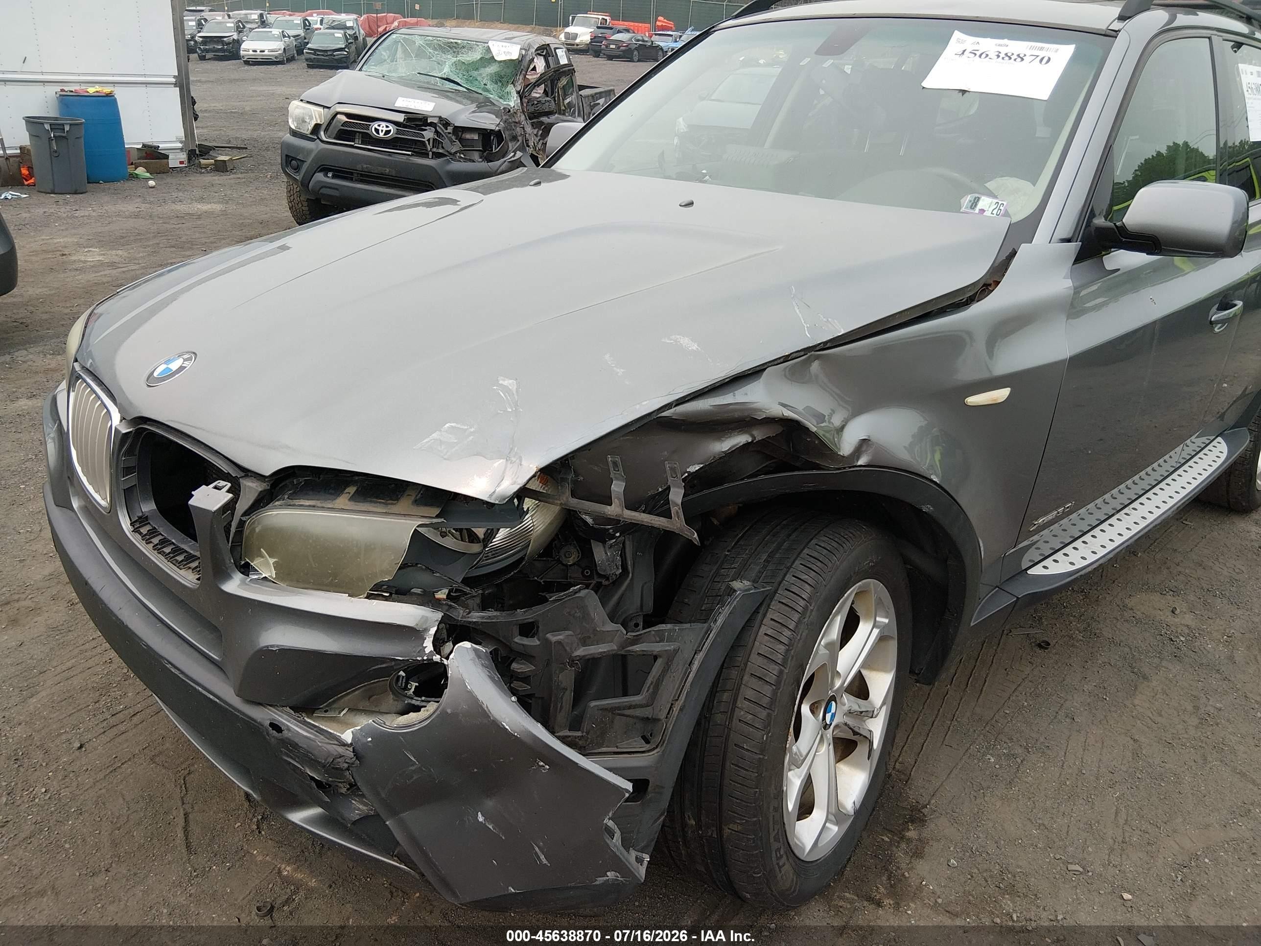2009 Bmw X3 Xdrive30i Gray vin: WBXPC93409WJ28230