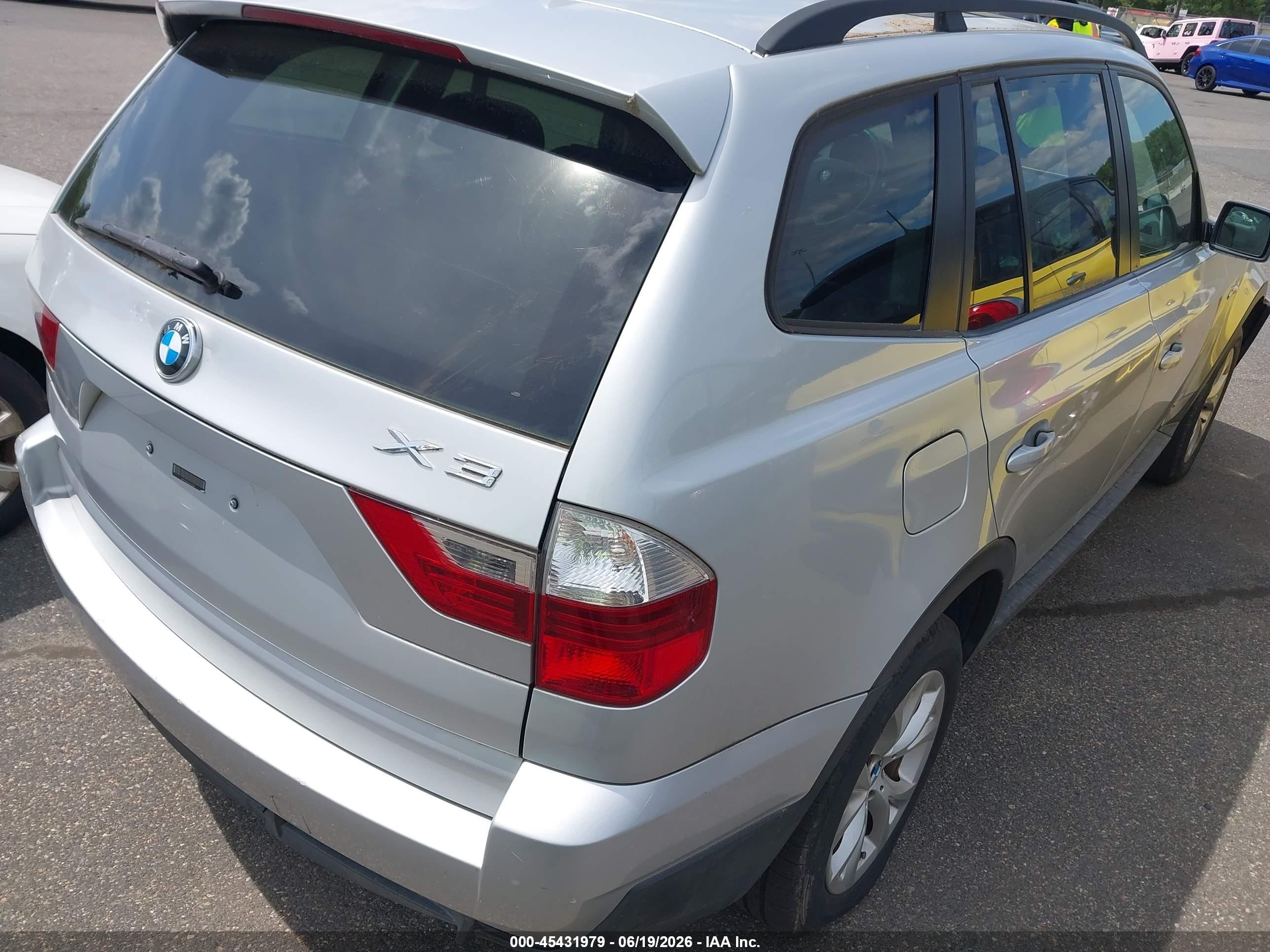 2009 Bmw X3 Xdrive30i Silver vin: WBXPC93409WJ28941