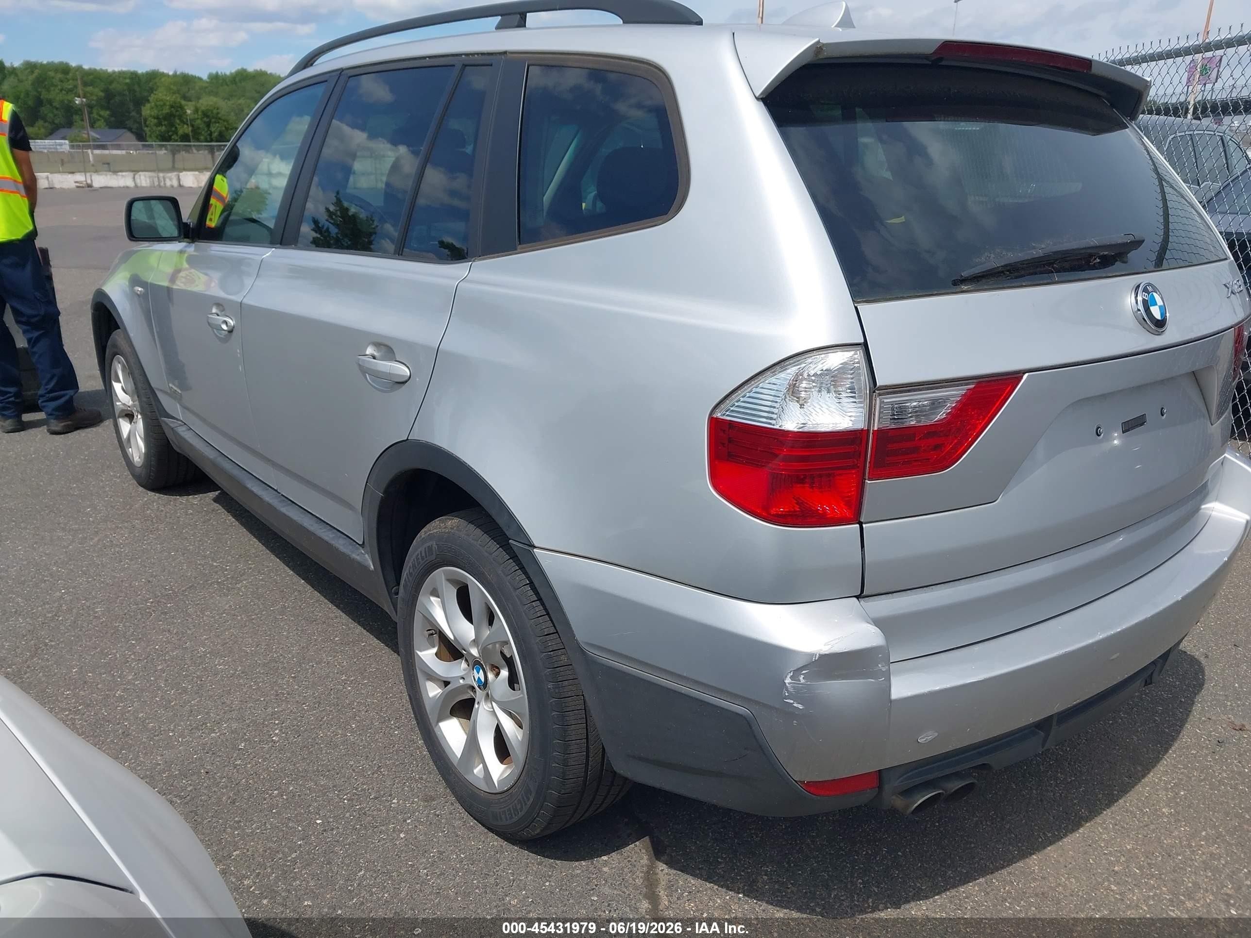 2009 Bmw X3 Xdrive30i Silver vin: WBXPC93409WJ28941