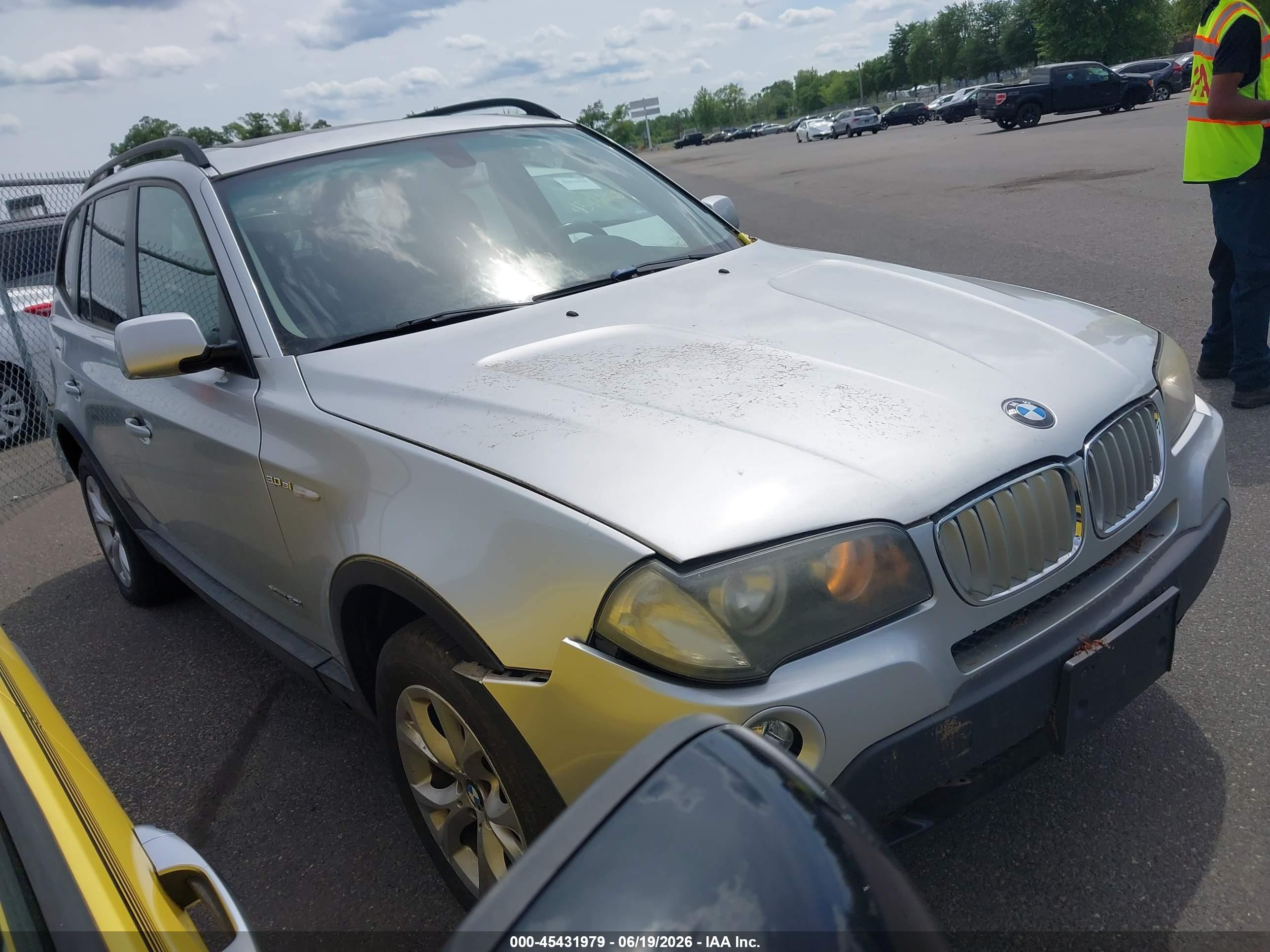 2009 Bmw X3 Xdrive30i Silver vin: WBXPC93409WJ28941