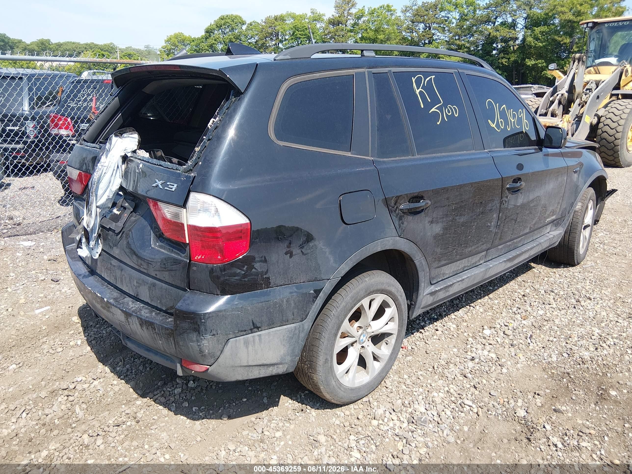 2009 Bmw X3 Xdrive30i Black vin: WBXPC93409WJ30172