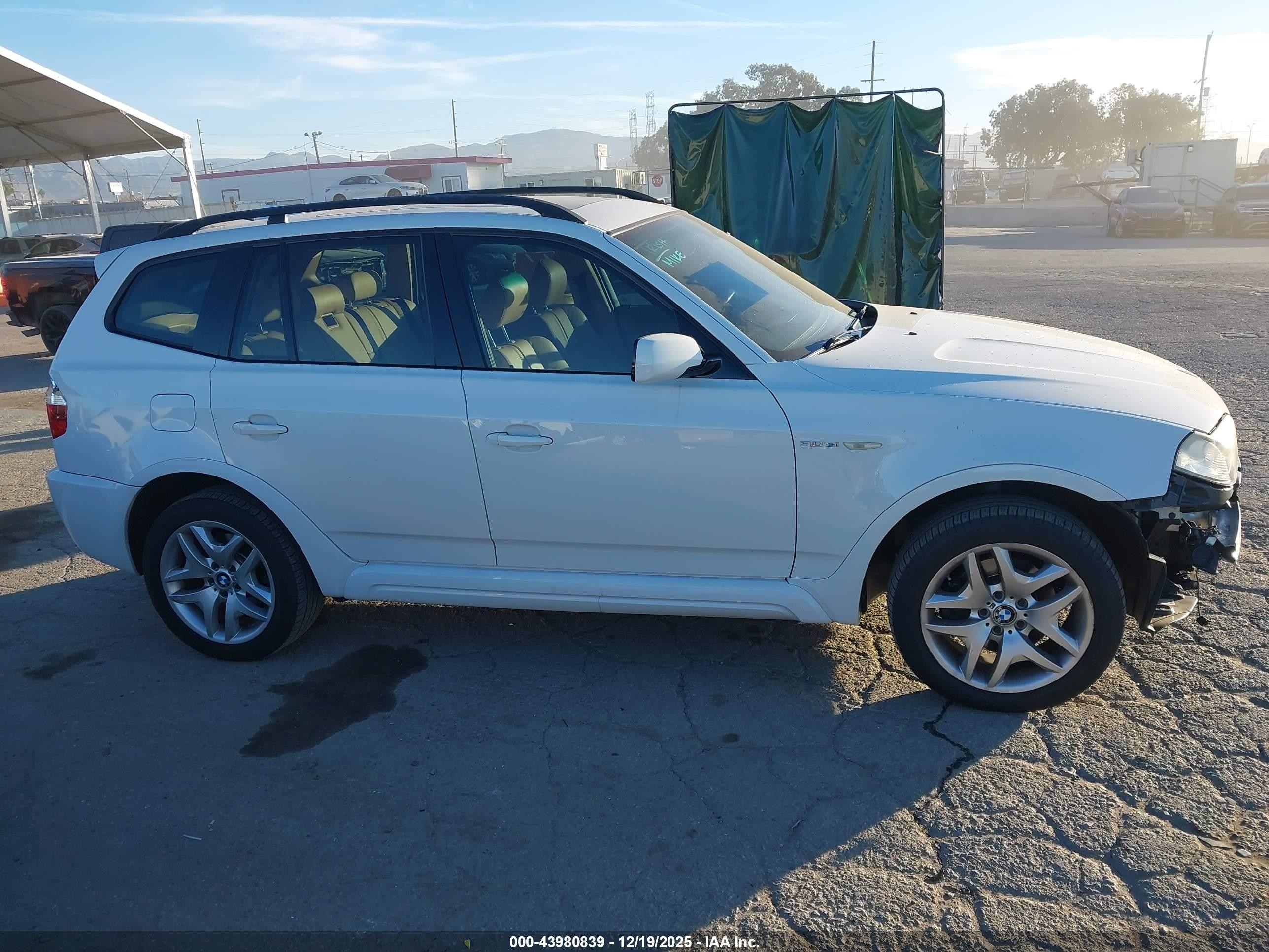 2007 Bmw X3 3.0si Белый vin: WBXPC93417WF15742