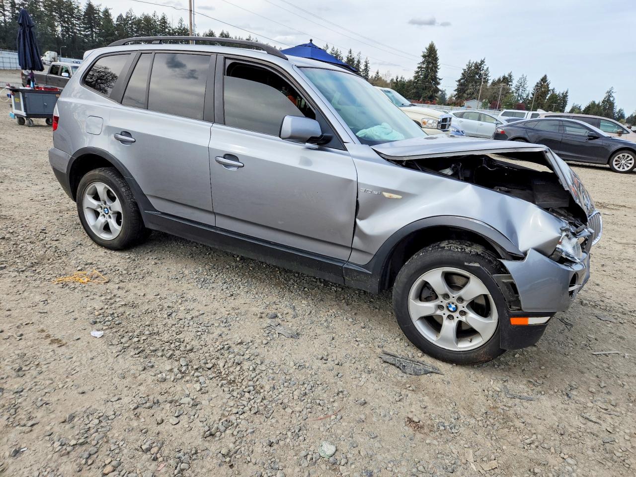 2008 Bmw X3 3.0si Silver vin: WBXPC93418WJ10351