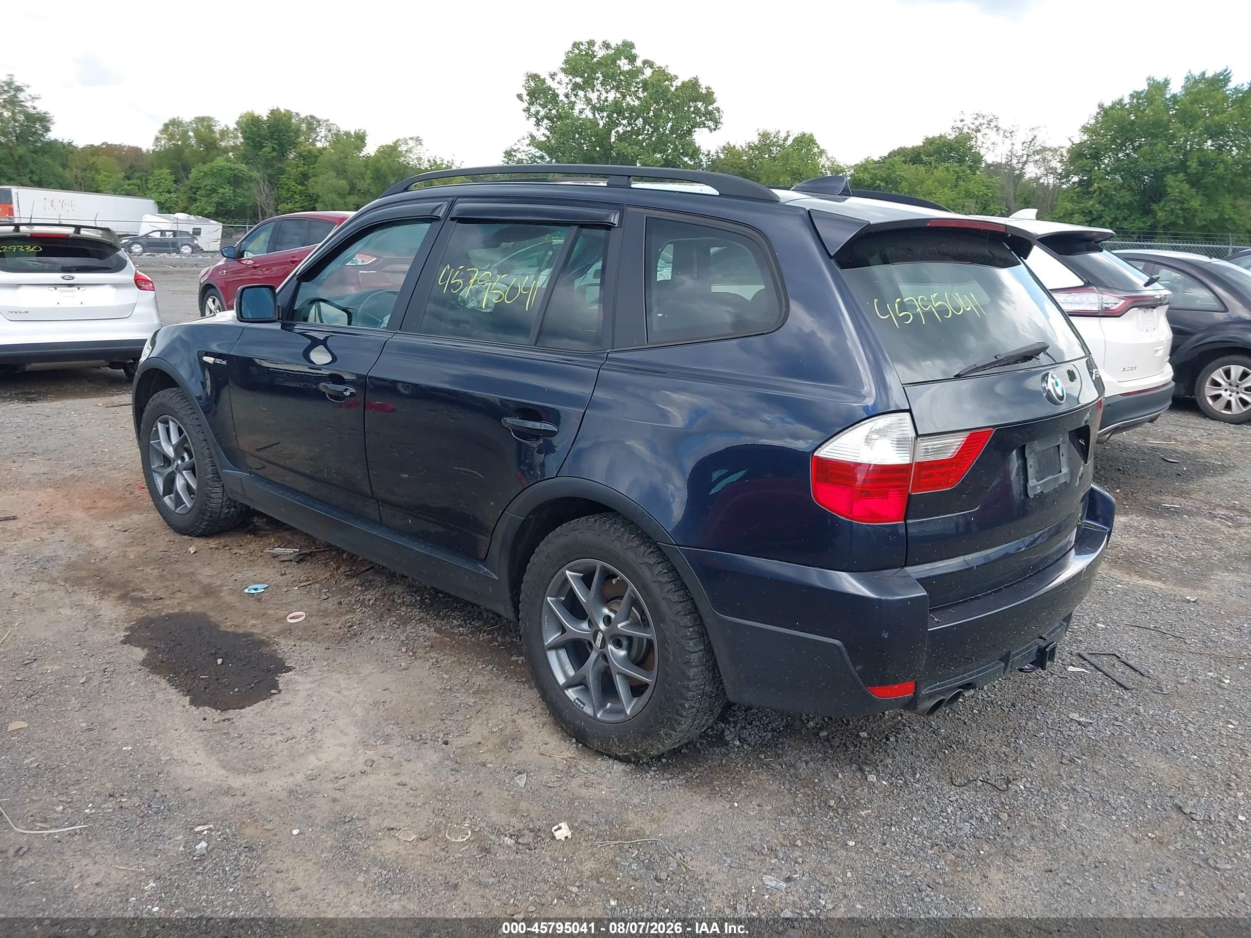 2007 Bmw X3 3.0si Синий vin: WBXPC93427WF11215