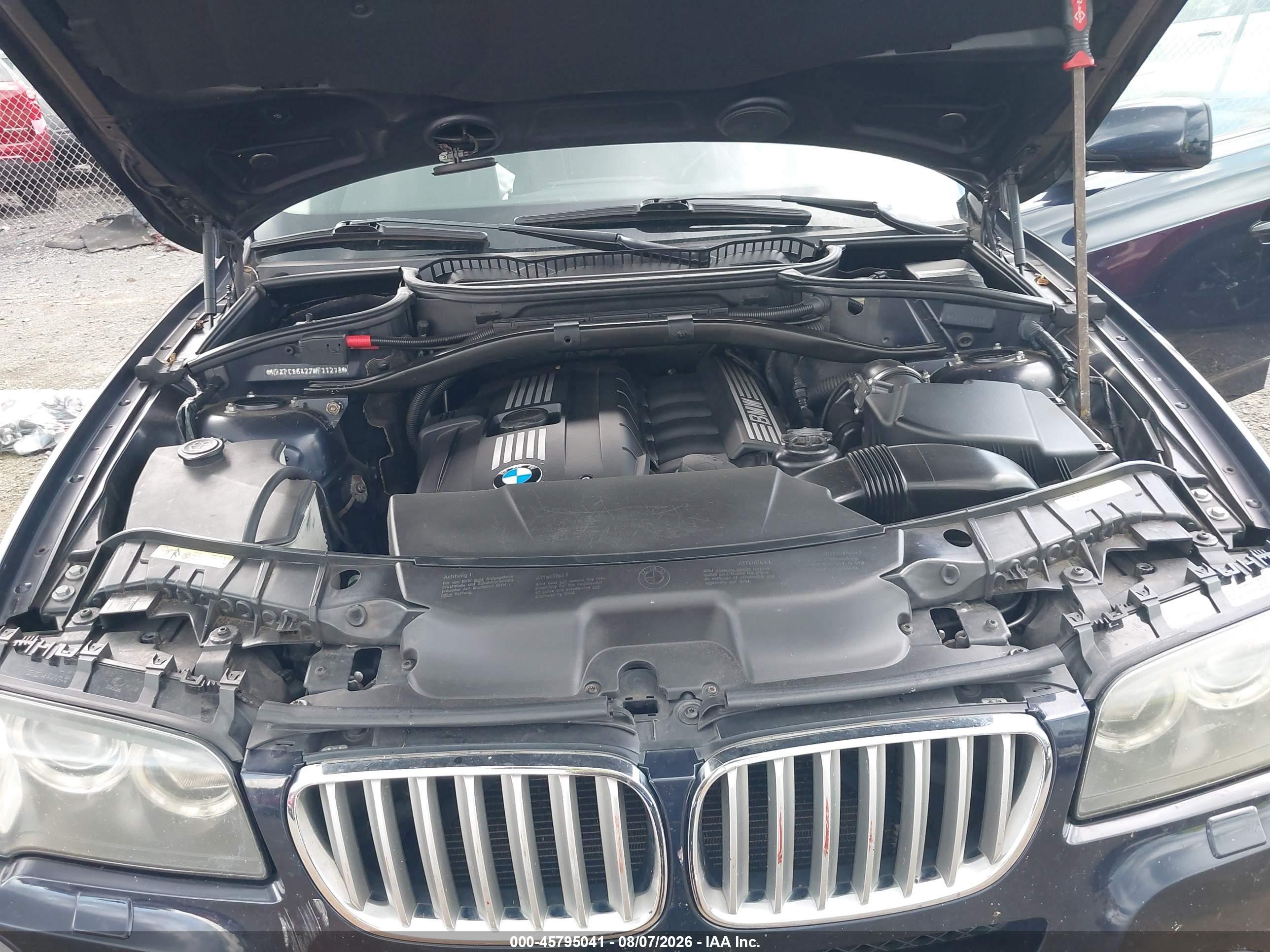 2007 Bmw X3 3.0si Синий vin: WBXPC93427WF11215