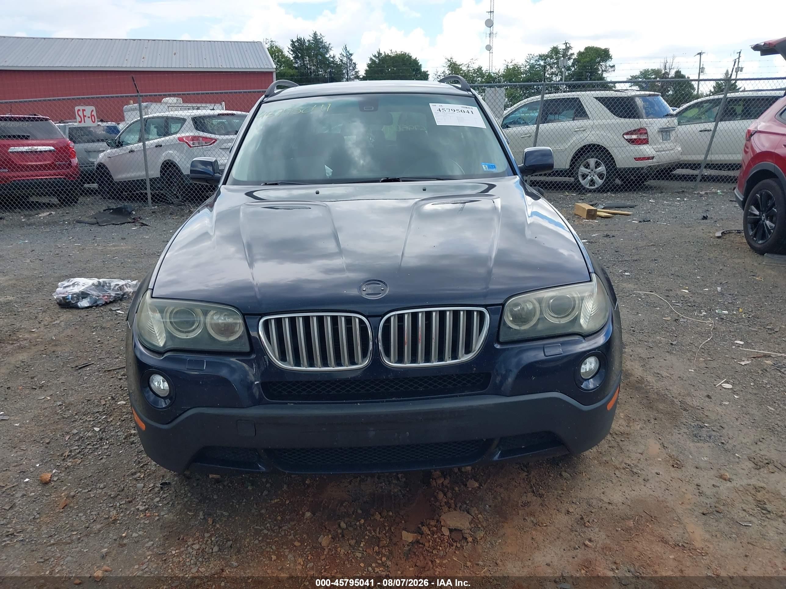2007 Bmw X3 3.0si Синий vin: WBXPC93427WF11215