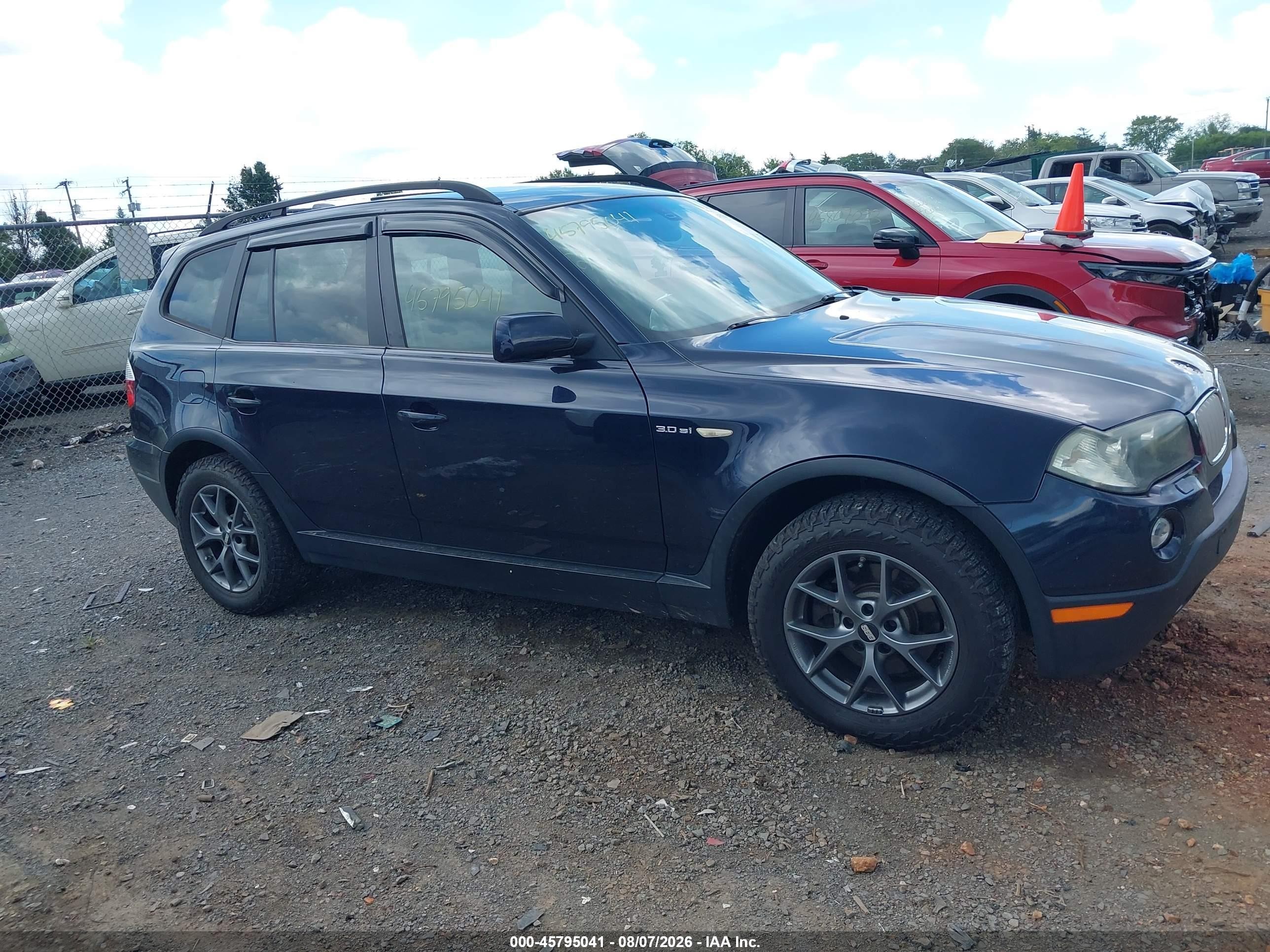 2007 Bmw X3 3.0si Синий vin: WBXPC93427WF11215