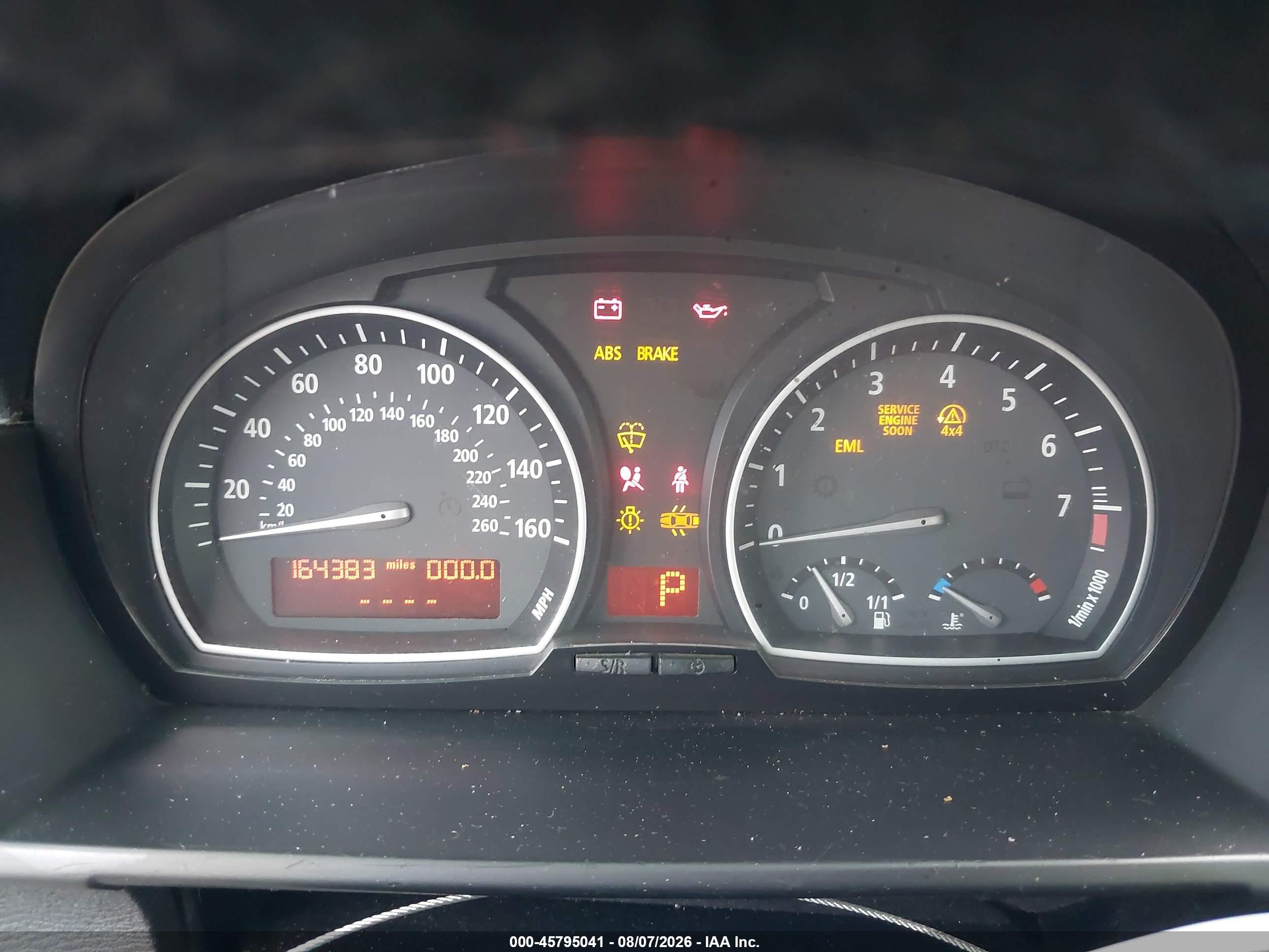 2007 Bmw X3 3.0si Синий vin: WBXPC93427WF11215