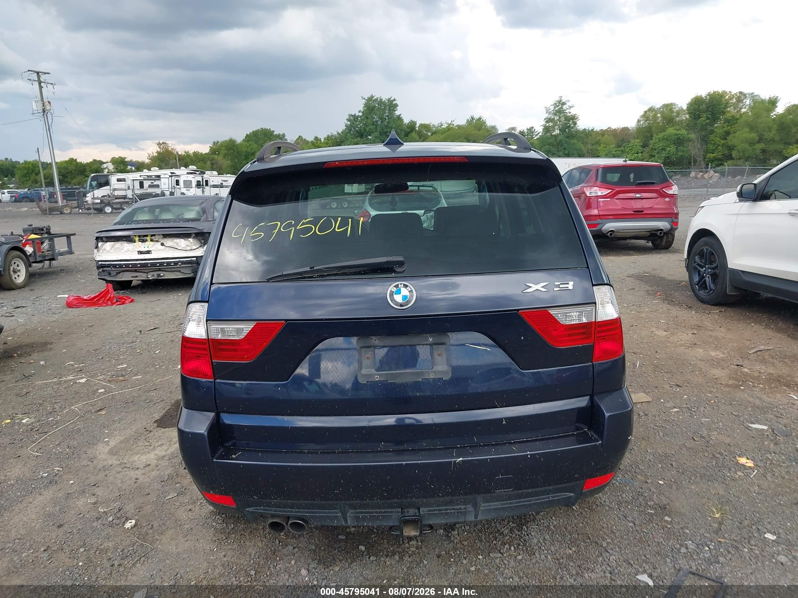 2007 Bmw X3 3.0si Синий vin: WBXPC93427WF11215