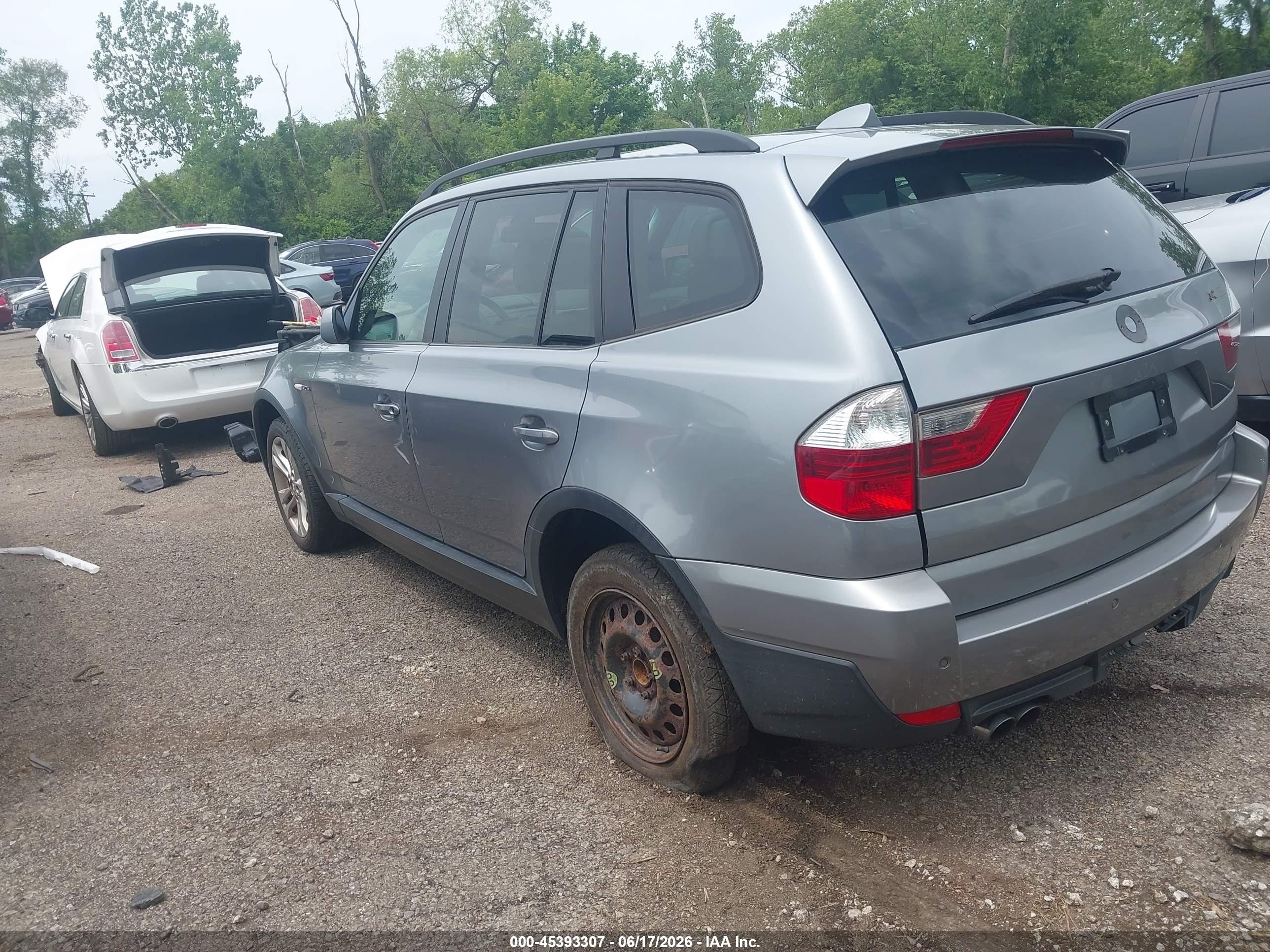 2008 Bmw X3 3.0si Gray vin: WBXPC93428WJ09645