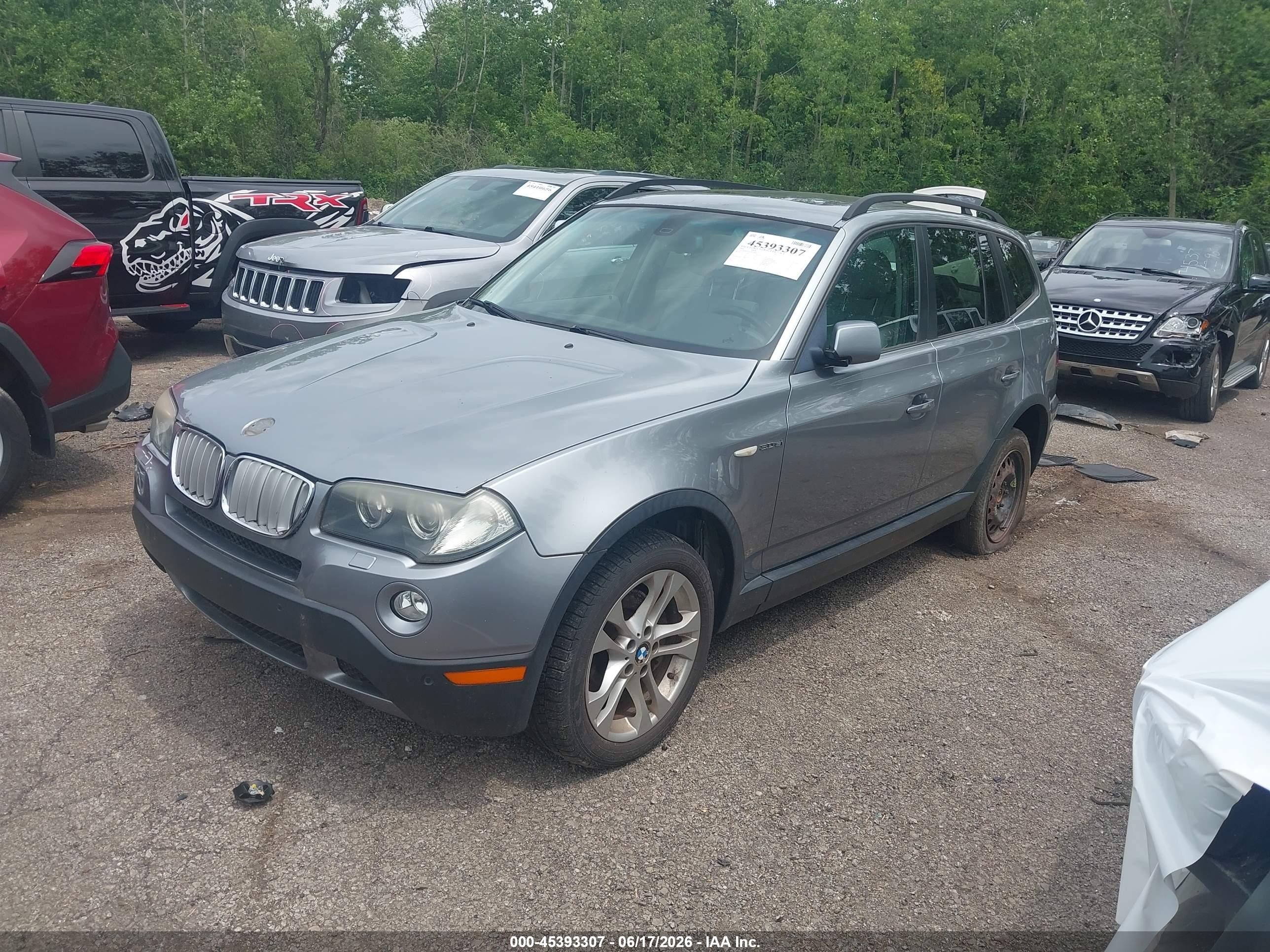 2008 Bmw X3 3.0si Gray vin: WBXPC93428WJ09645