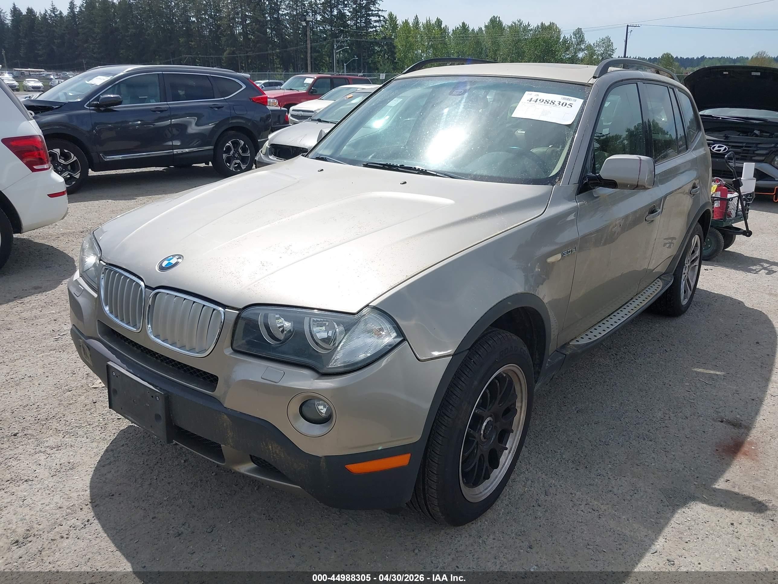 2008 Bmw X3 3.0si Gold vin: WBXPC93428WJ19236