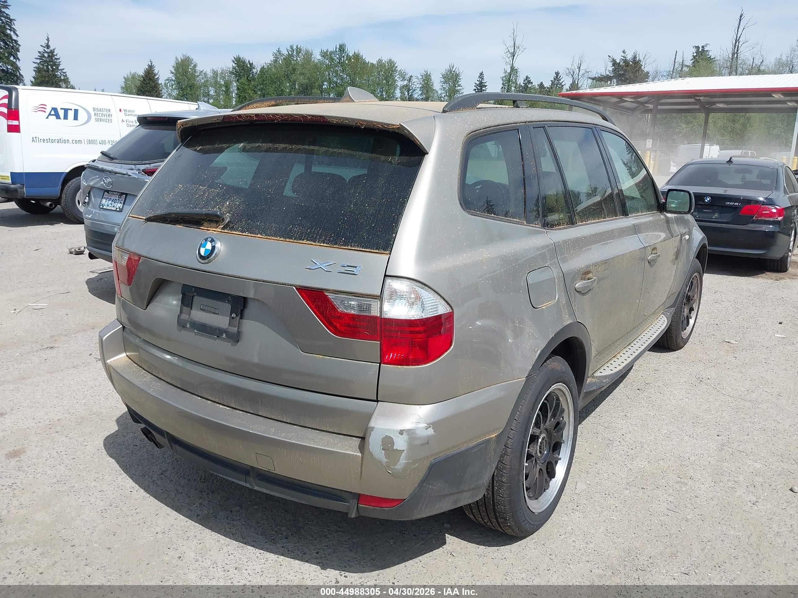 2008 Bmw X3 3.0si Gold vin: WBXPC93428WJ19236